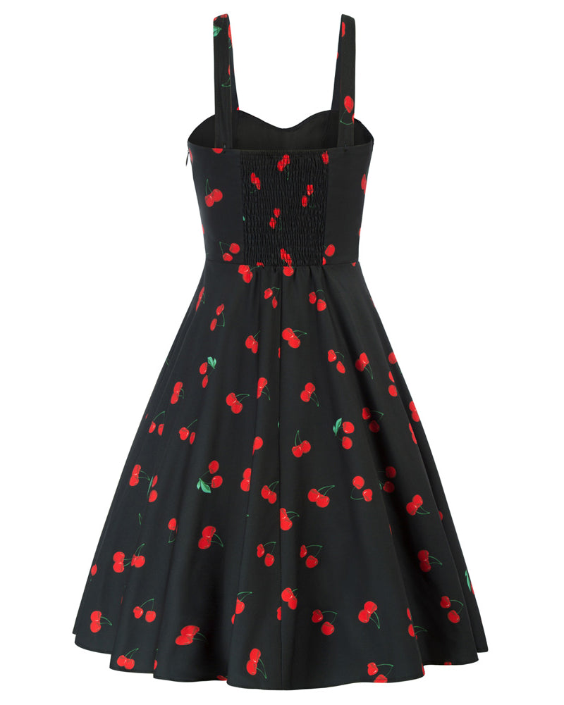 belle poque Vintage Two-Way Defined Waist Dress Ruched Bodice Flared A-Line Dress