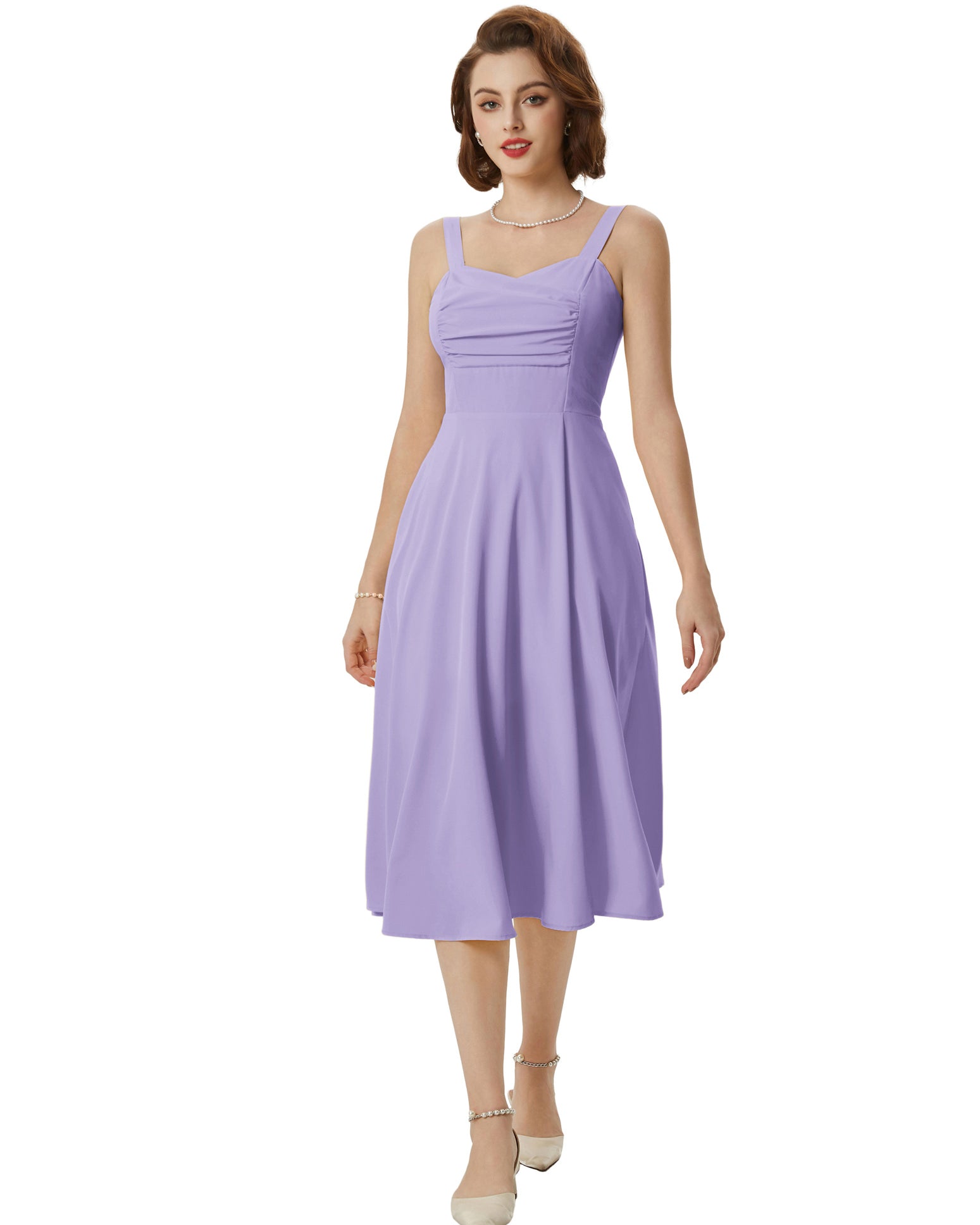 belle poque Vintage 1950s Cocktail Dress Ruched Slit A Line Swing Dress with Pockets