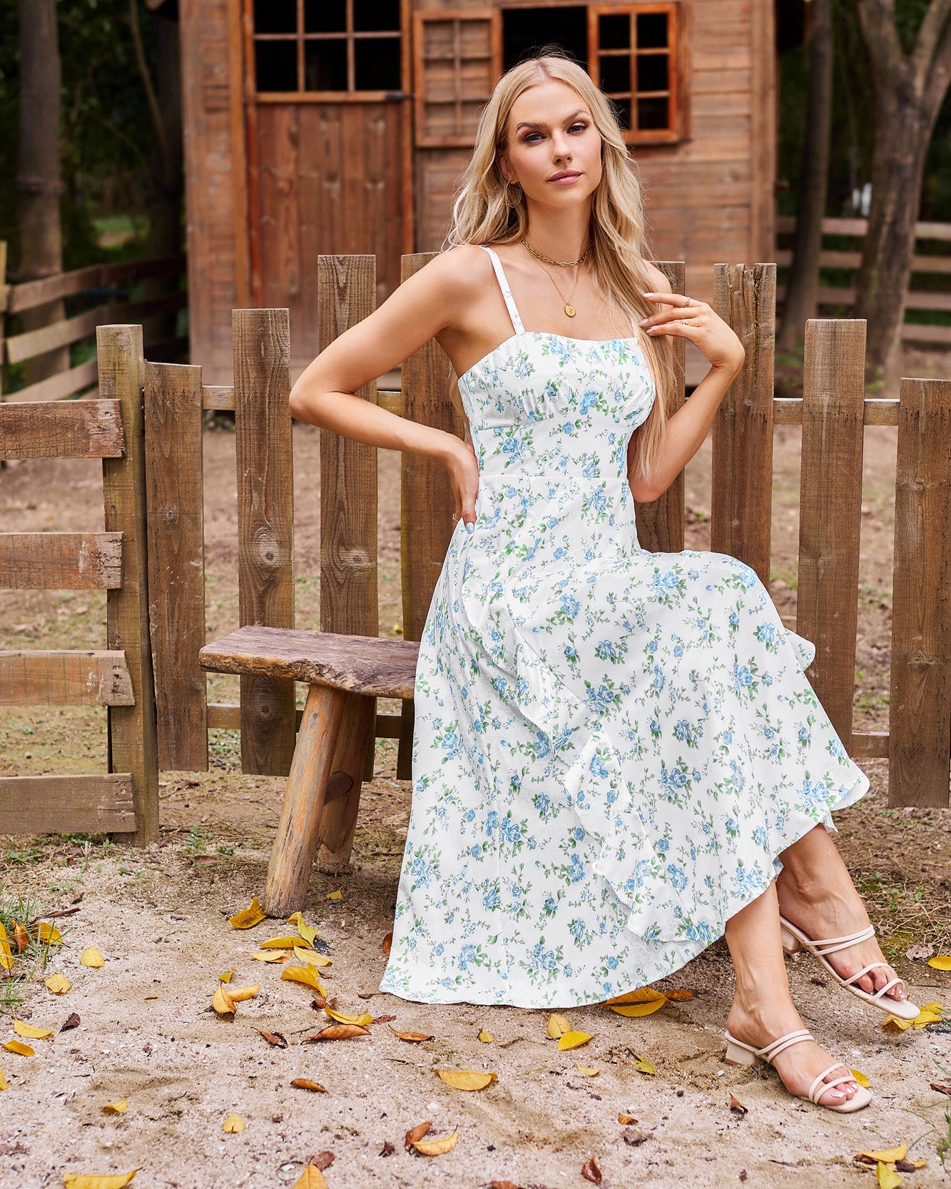 belle poque Sun Slip Dresses for Women Boho Maxi Dresses Casual Spaghetti Ruffle Dress