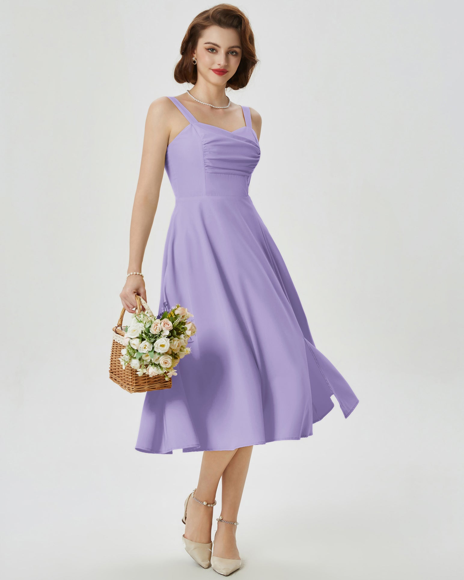 belle poque Vintage 1950s Cocktail Dress Ruched Slit A Line Swing Dress with Pockets