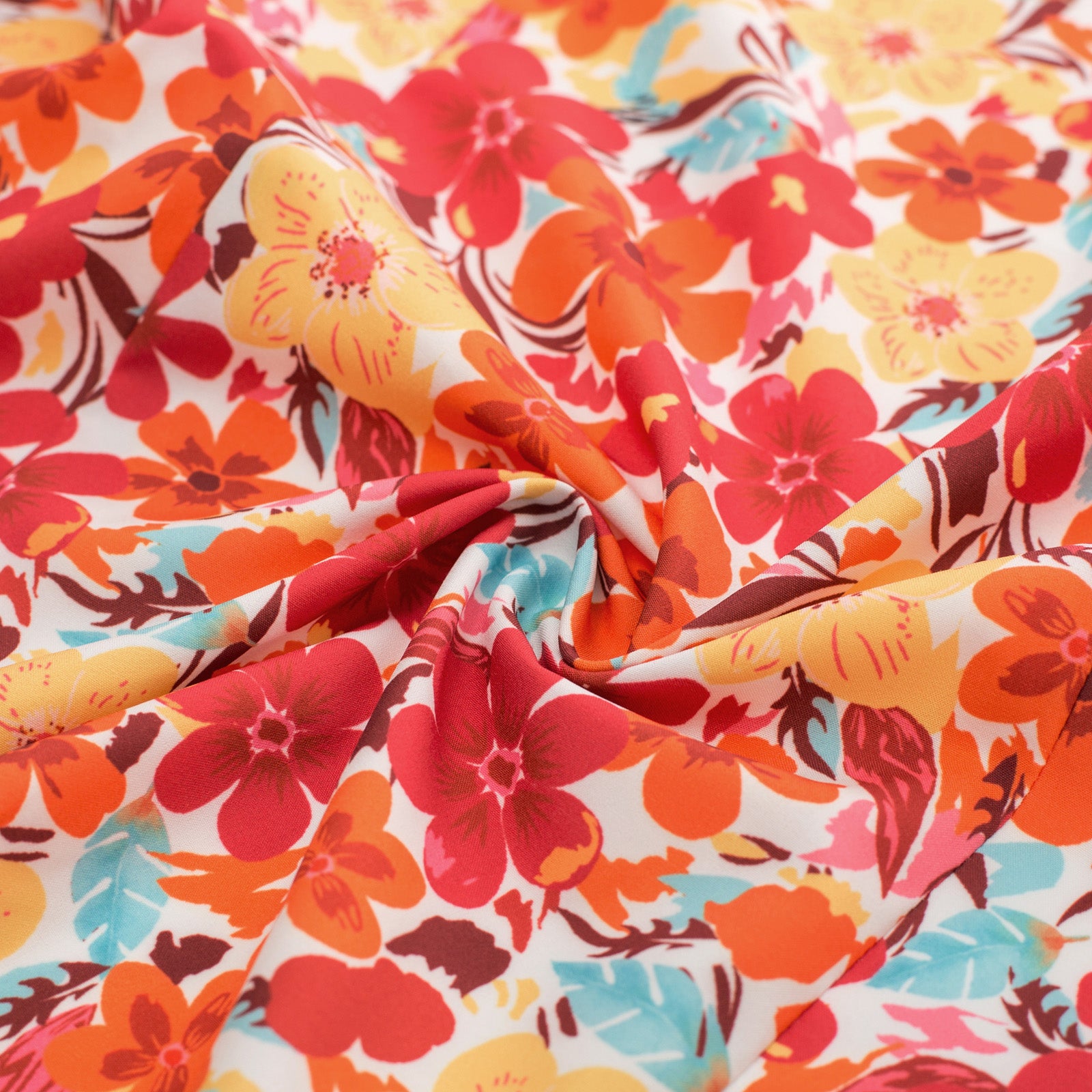 belle poque Cherries Pattern Short Puff Sleeves V-Neck Button Placket Blouse