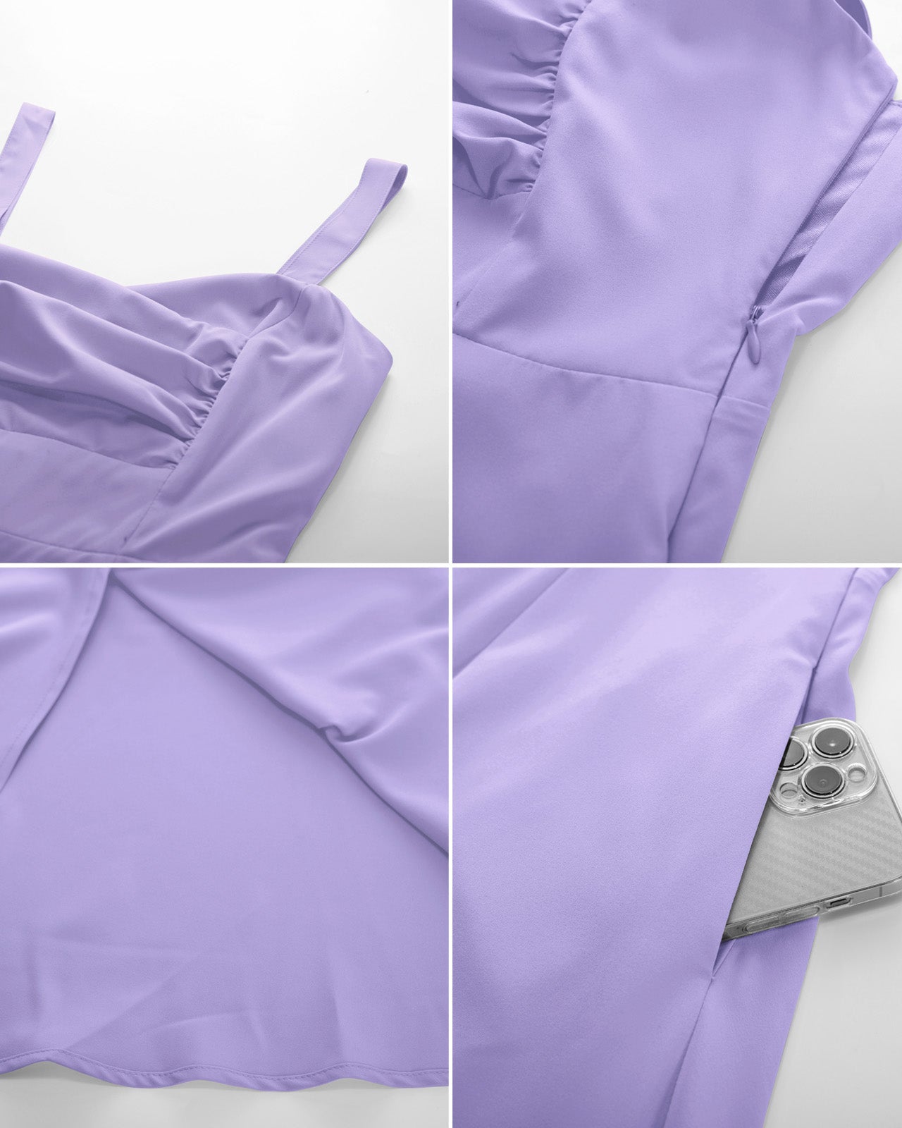 belle poque Vintage 1950s Cocktail Dress Ruched Slit A Line Swing Dress with Pockets