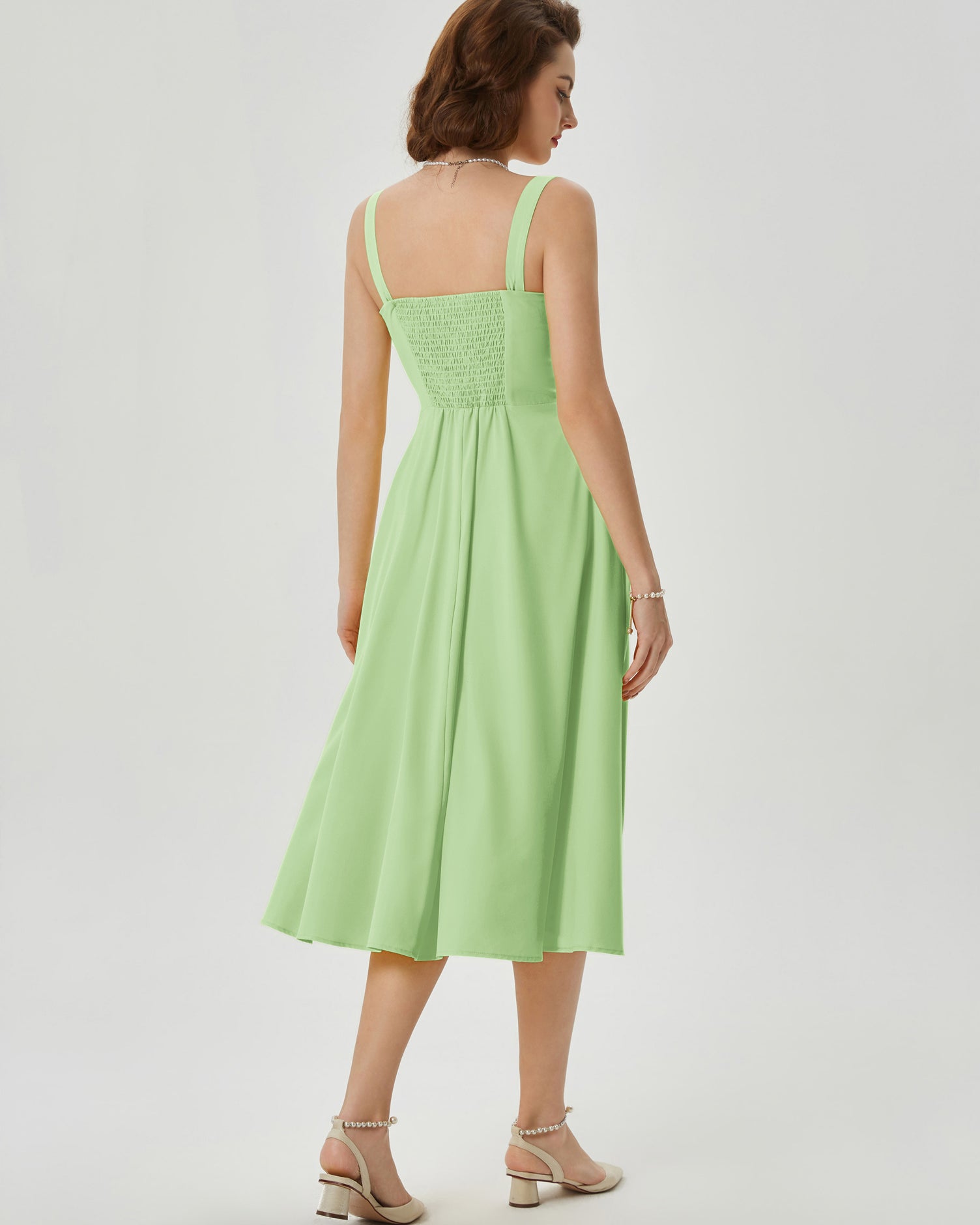 belle poque Vintage 1950s Cocktail Dress Ruched Slit A Line Swing Dress with Pockets