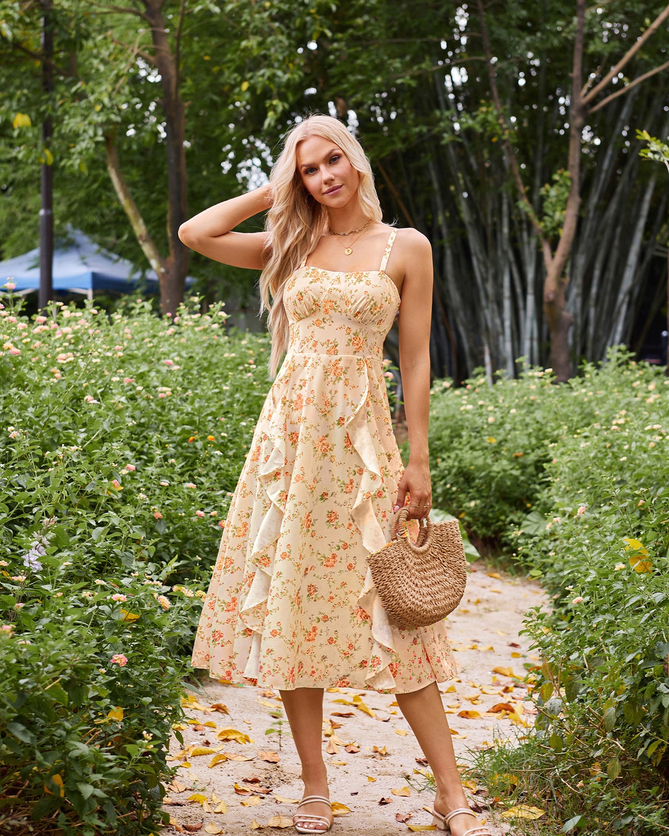 belle poque Sun Slip Dresses for Women Boho Maxi Dresses Casual Spaghetti Ruffle Dress