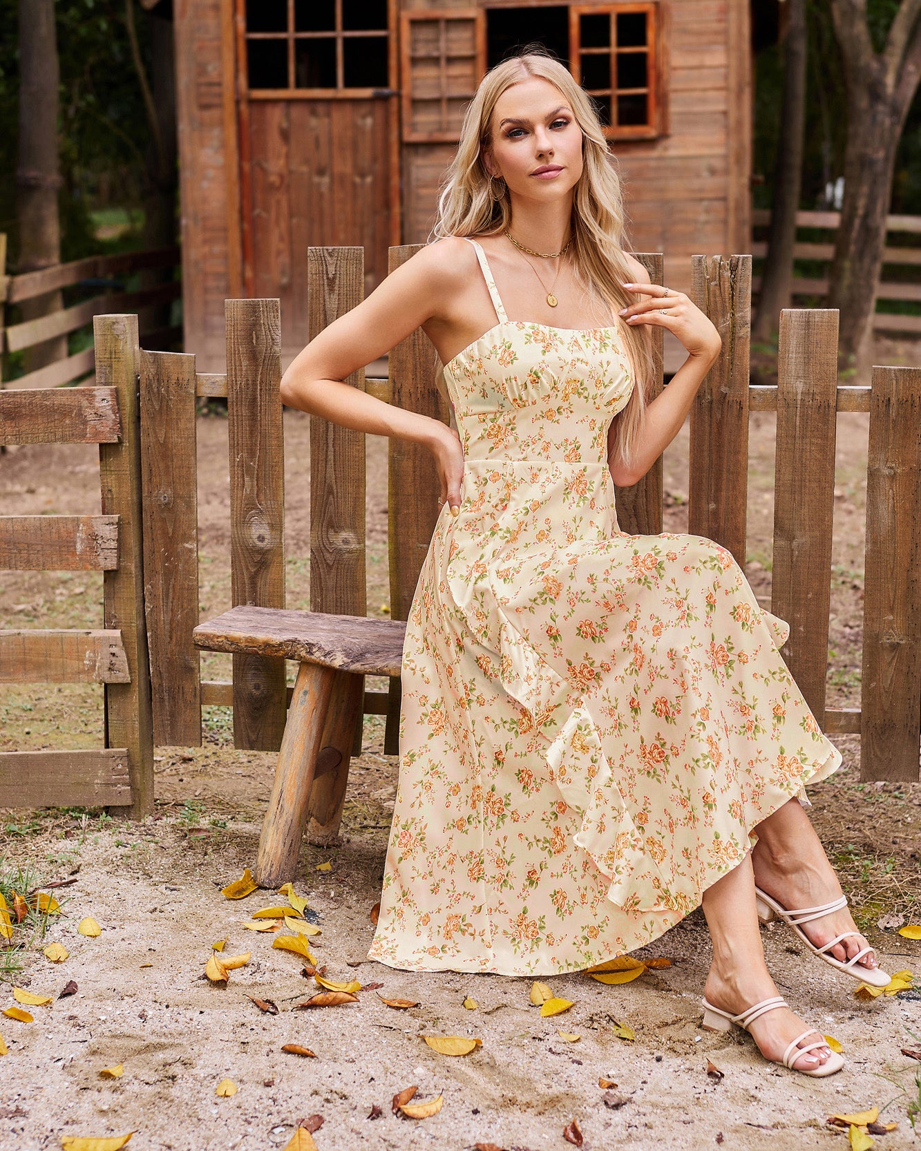 belle poque Sun Slip Dresses for Women Boho Maxi Dresses Casual Spaghetti Ruffle Dress