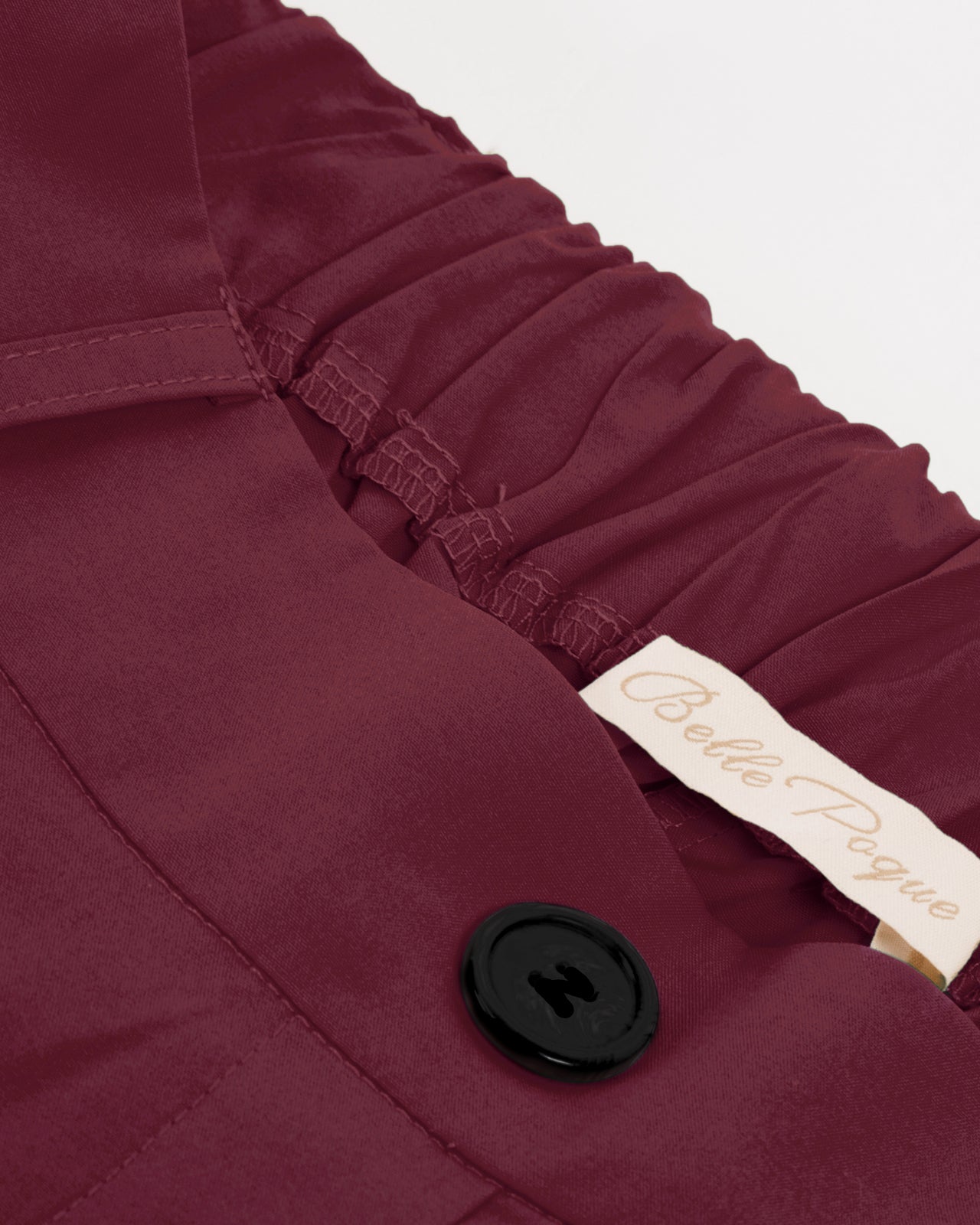 belle poque Swing Skirt with Belt Elastic High Waist Buttons Decorated Skirt