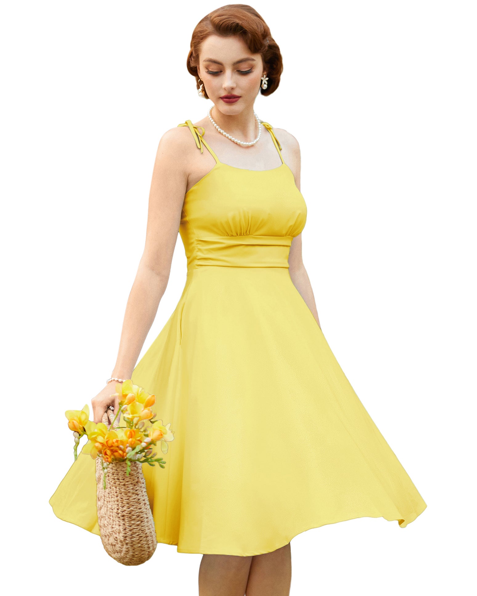 belle poque Summer Slip Dresses for Women Spaghetti Strap Midi Sun Dress Cute Casual Dress with Pockets