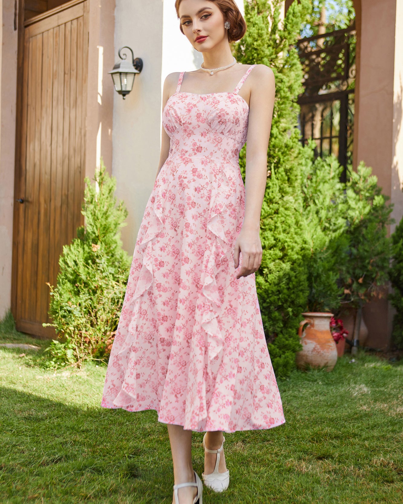 belle poque Sun Slip Dresses for Women Boho Maxi Dresses Casual Spaghetti Ruffle Dress