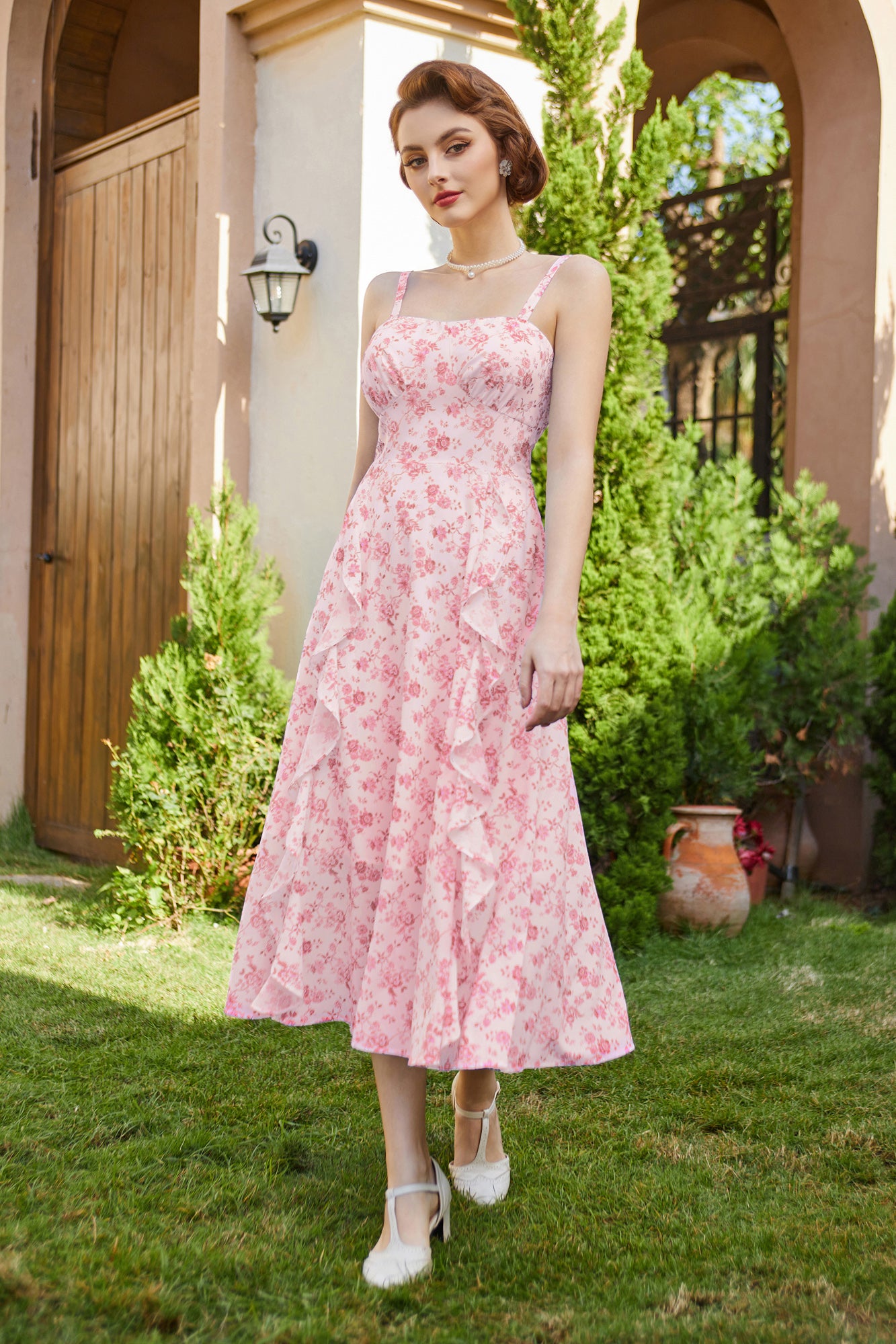 belle poque Sun Slip Dresses for Women Boho Maxi Dresses Casual Spaghetti Ruffle Dress