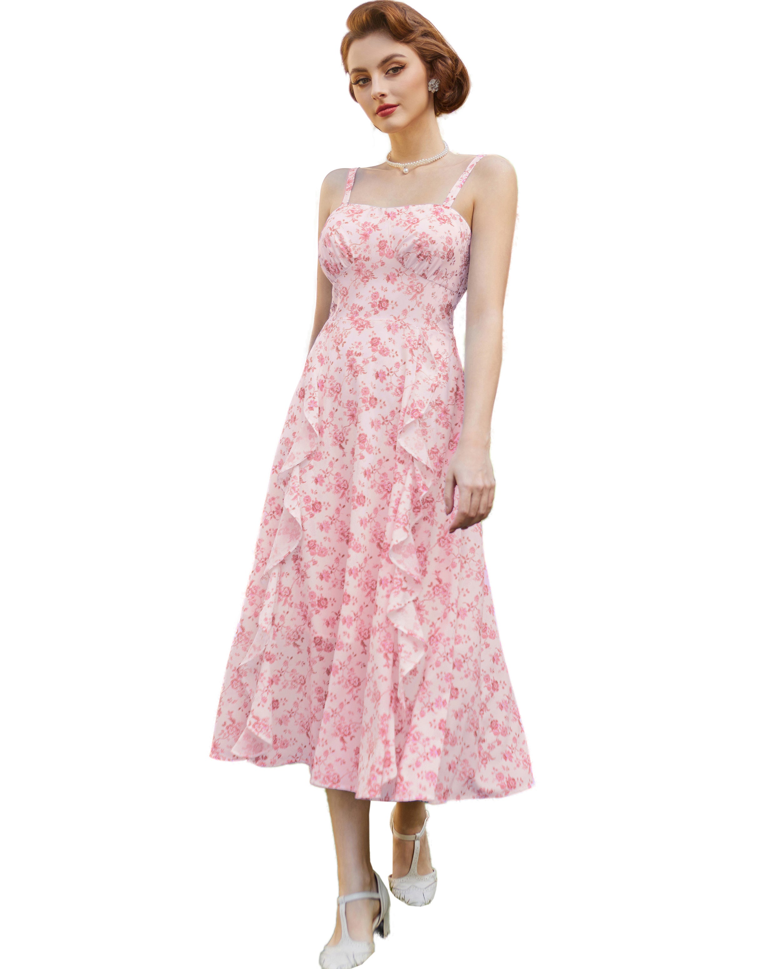 belle poque Sun Slip Dresses for Women Boho Maxi Dresses Casual Spaghetti Ruffle Dress