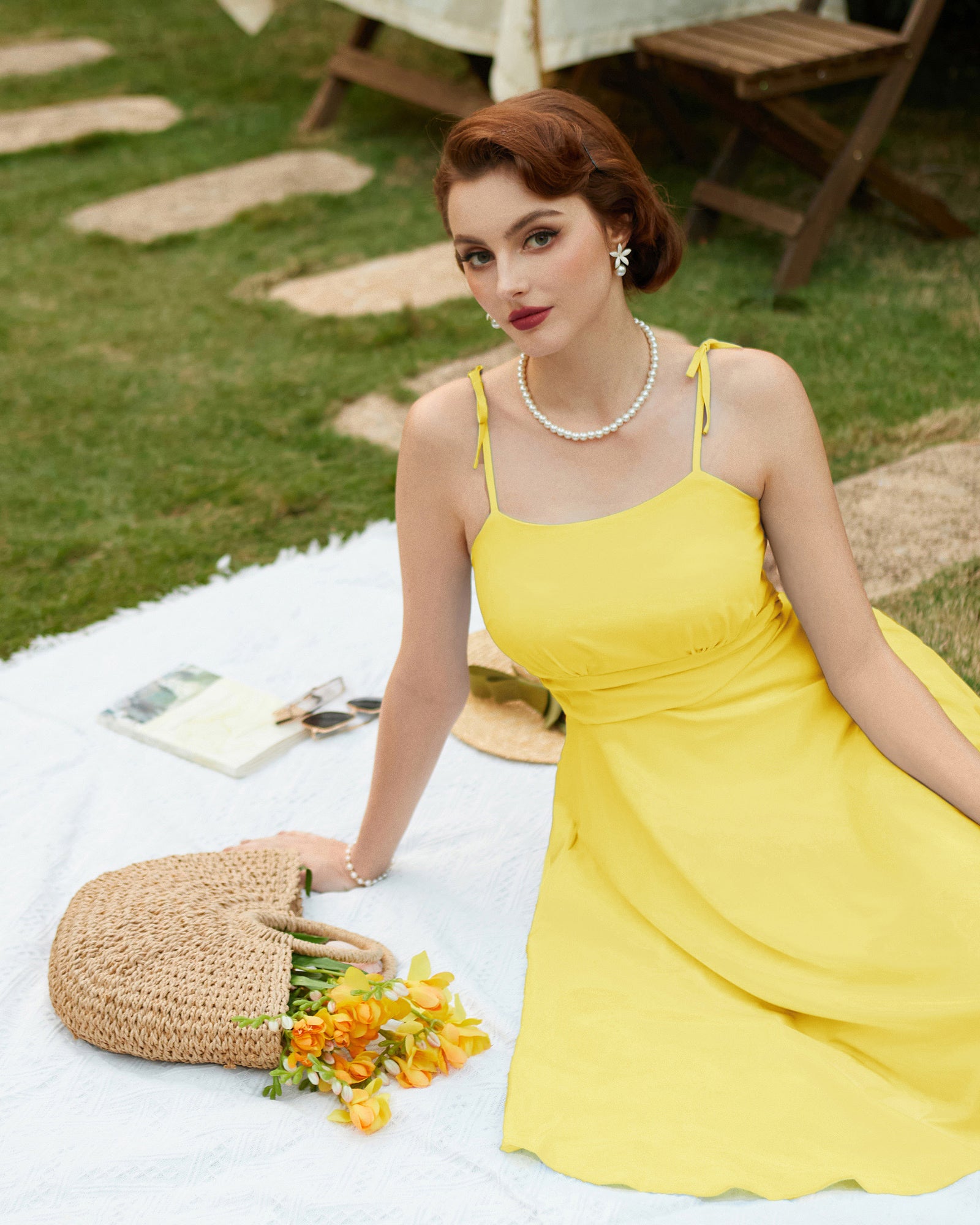 belle poque Summer Slip Dresses for Women Spaghetti Strap Midi Sun Dress Cute Casual Dress with Pockets