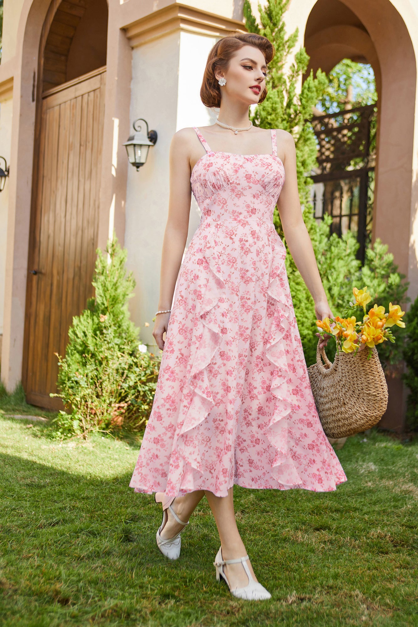 belle poque Sun Slip Dresses for Women Boho Maxi Dresses Casual Spaghetti Ruffle Dress