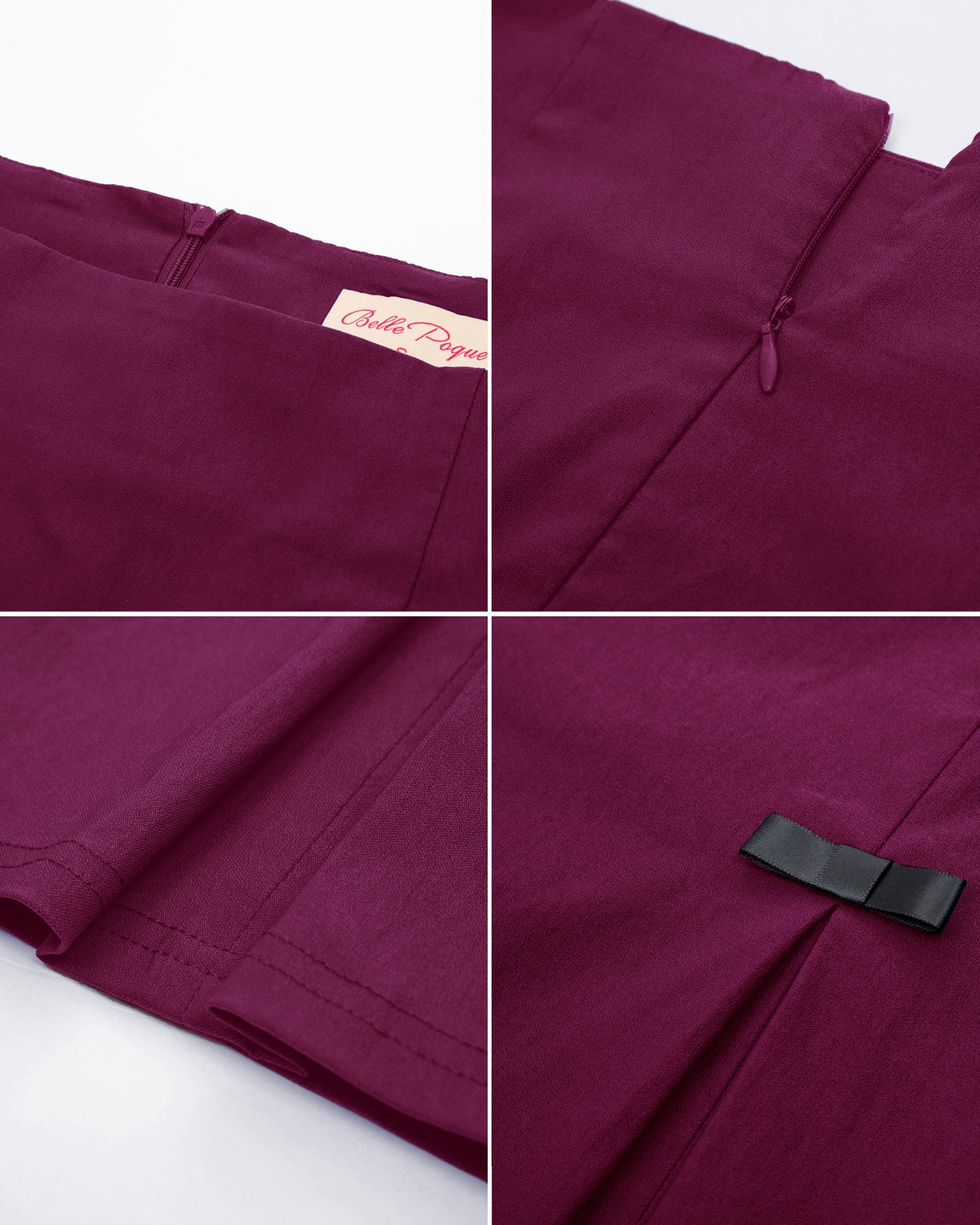 belle poque Vintage Bow-Knot Decorated Hips-Wrapped Bodycon Pencil Skirt