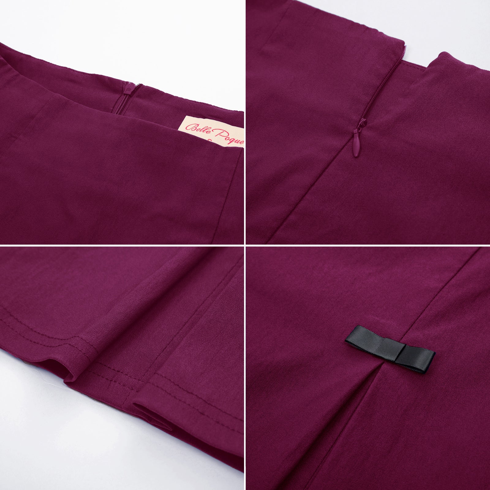 belle poque Vintage Bow-Knot Decorated Hips-Wrapped Bodycon Pencil Skirt