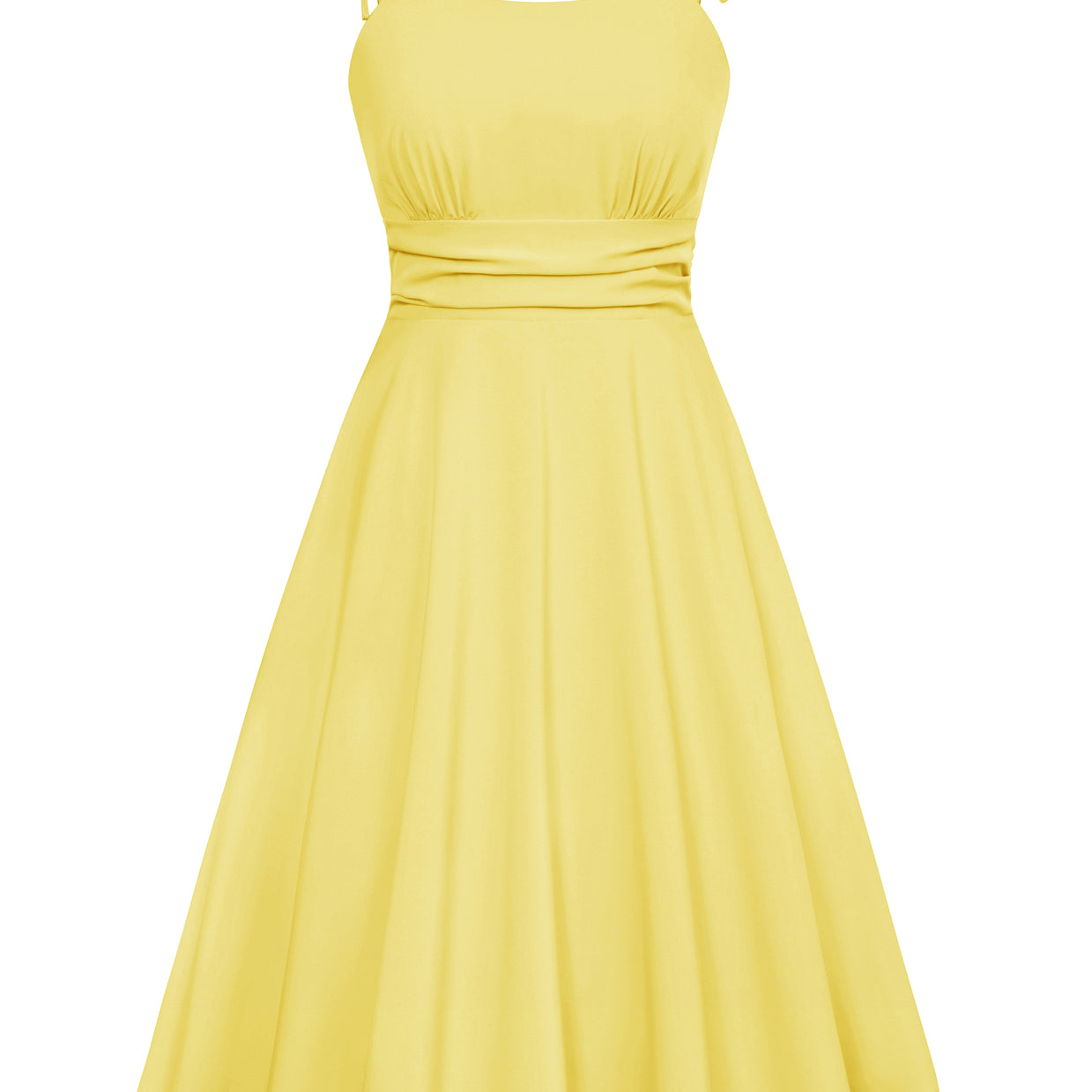 belle poque Summer Slip Dresses for Women Spaghetti Strap Midi Sun Dress Cute Casual Dress with Pockets Bright Yellow