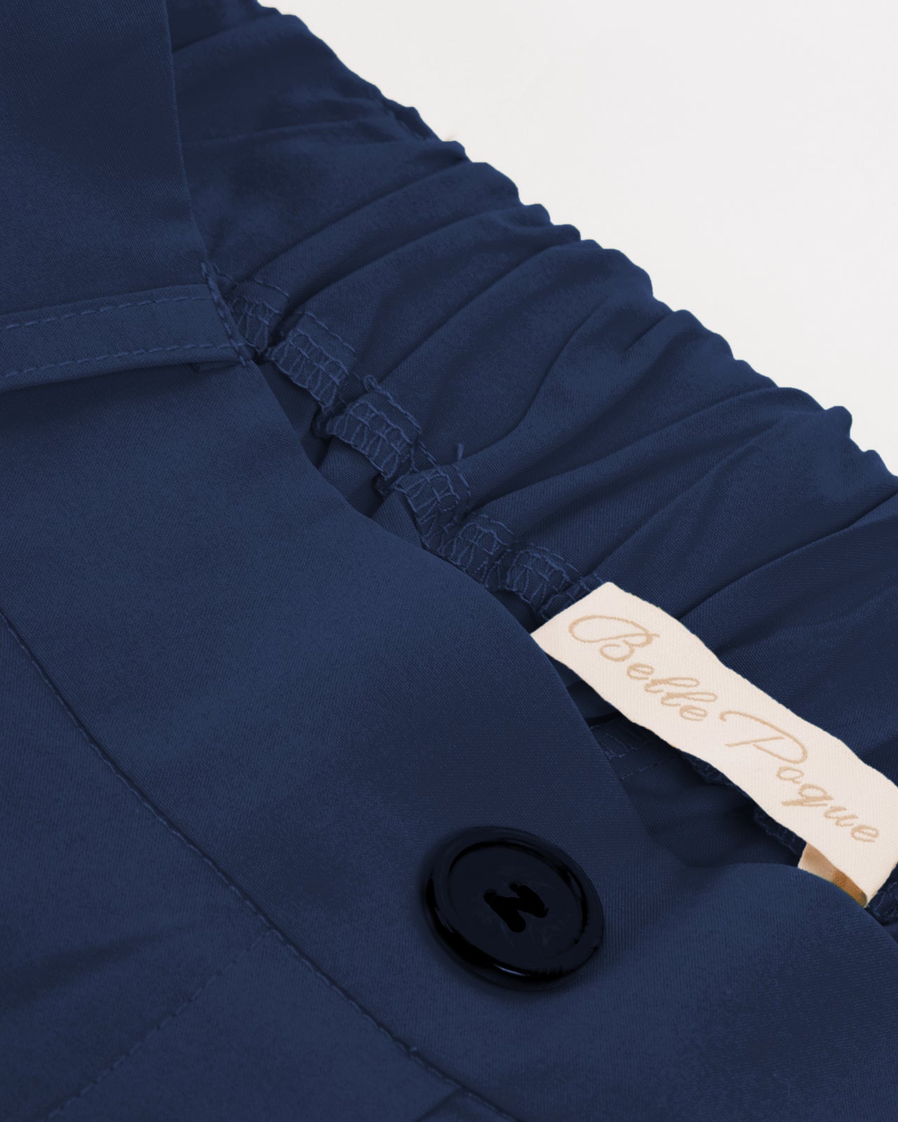 belle poque Swing Skirt with Belt Elastic High Waist Buttons Decorated Skirt