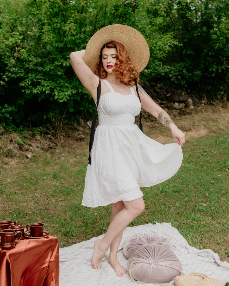 belle poque Fans Look of Two-Way Defined Waist Dress Ruched Bodice A-Line Dress