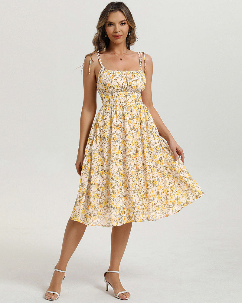 belle poque Women Midi Sundress 2026 Summer Spring Vacation Dresses with Pockets