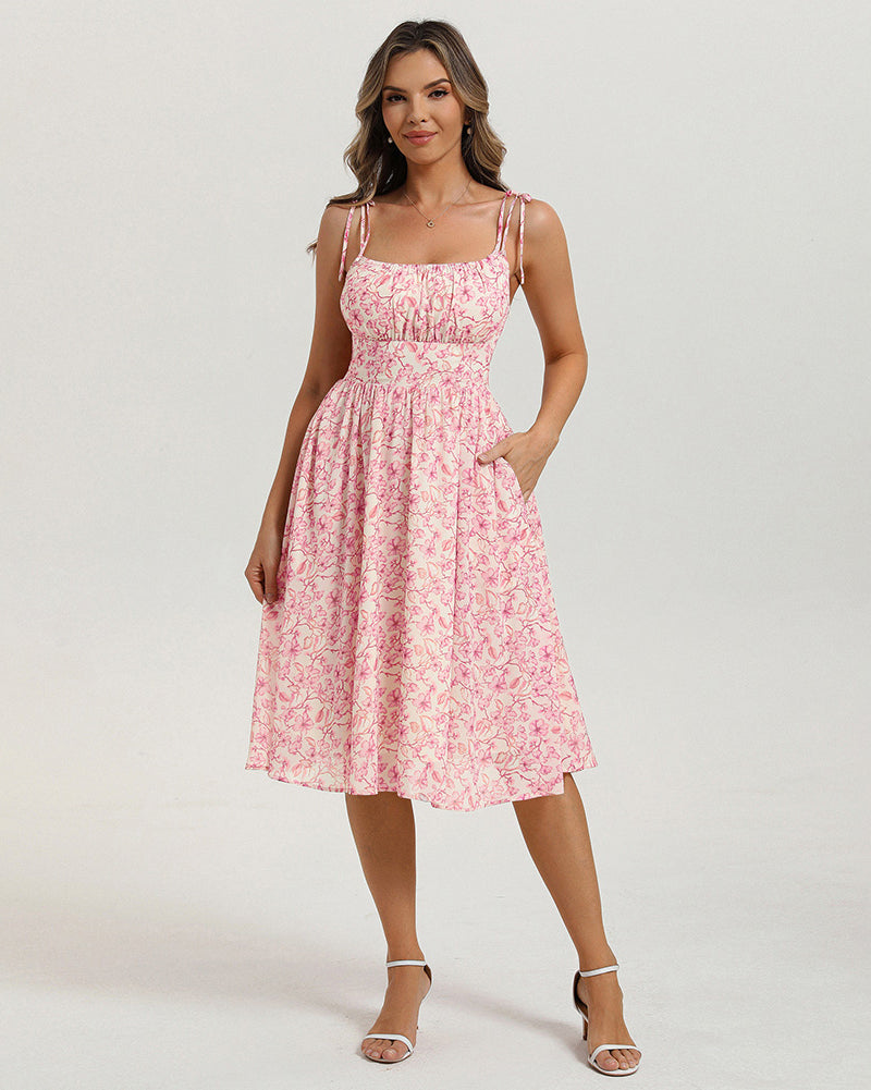 belle poque Women Midi Sundress 2026 Summer Spring Vacation Dresses with Pockets
