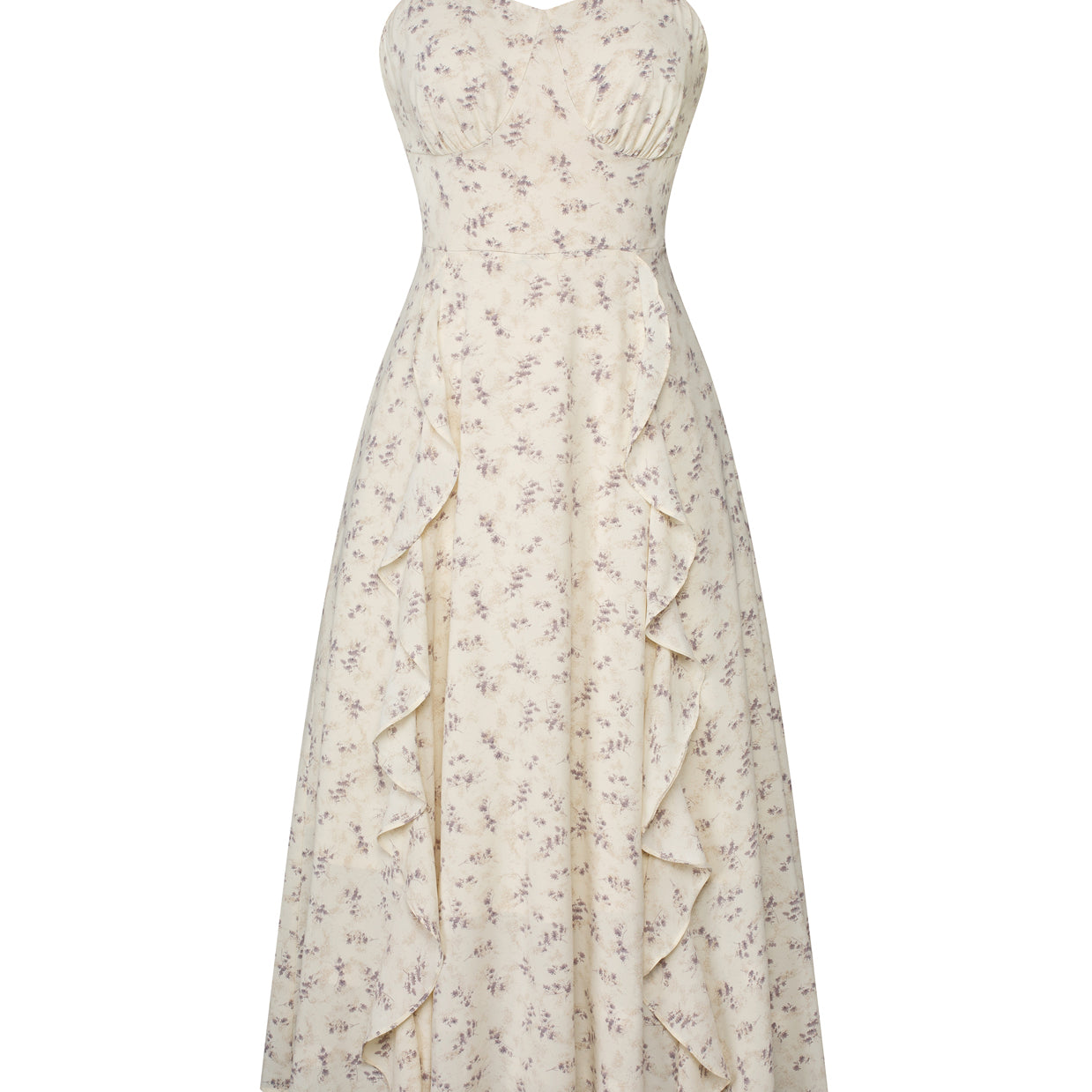 belle poque Sun Dresses for Women 2025 Boho Midi Fairy Wedding Guest Dresses Floral white