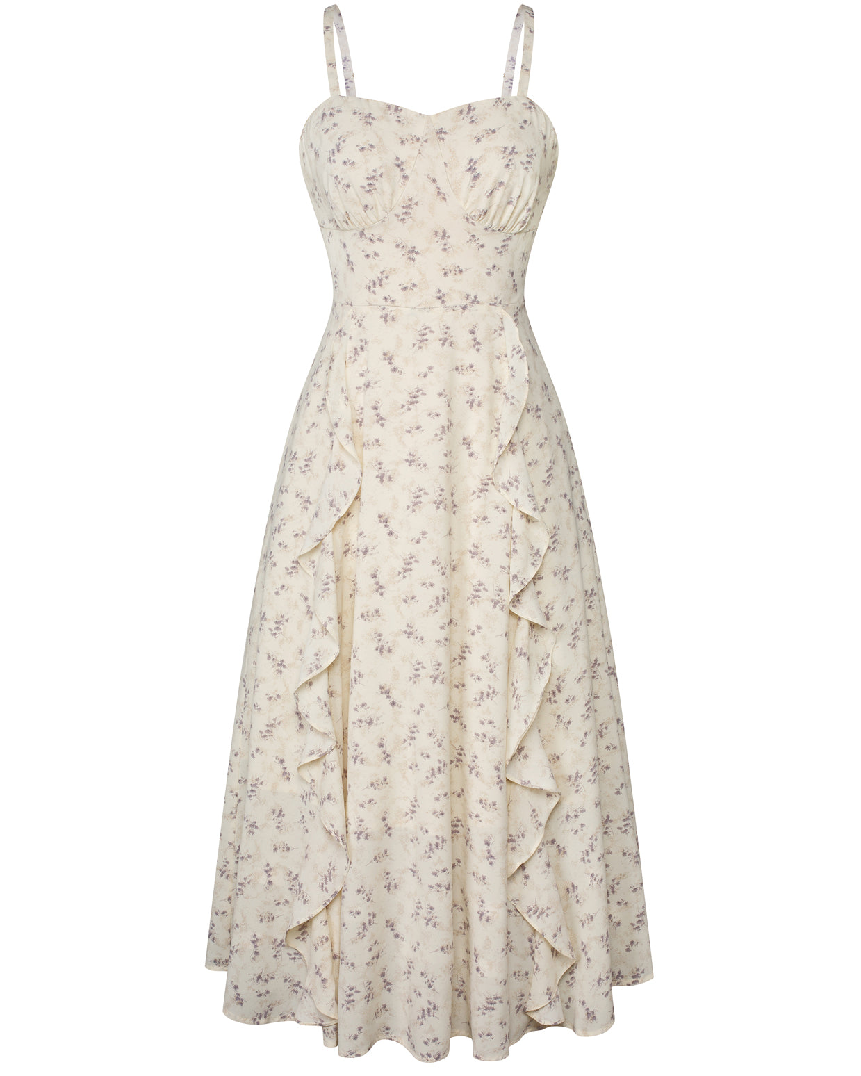 belle poque Sun Dresses for Women 2025 Boho Midi Fairy Wedding Guest Dresses Floral white