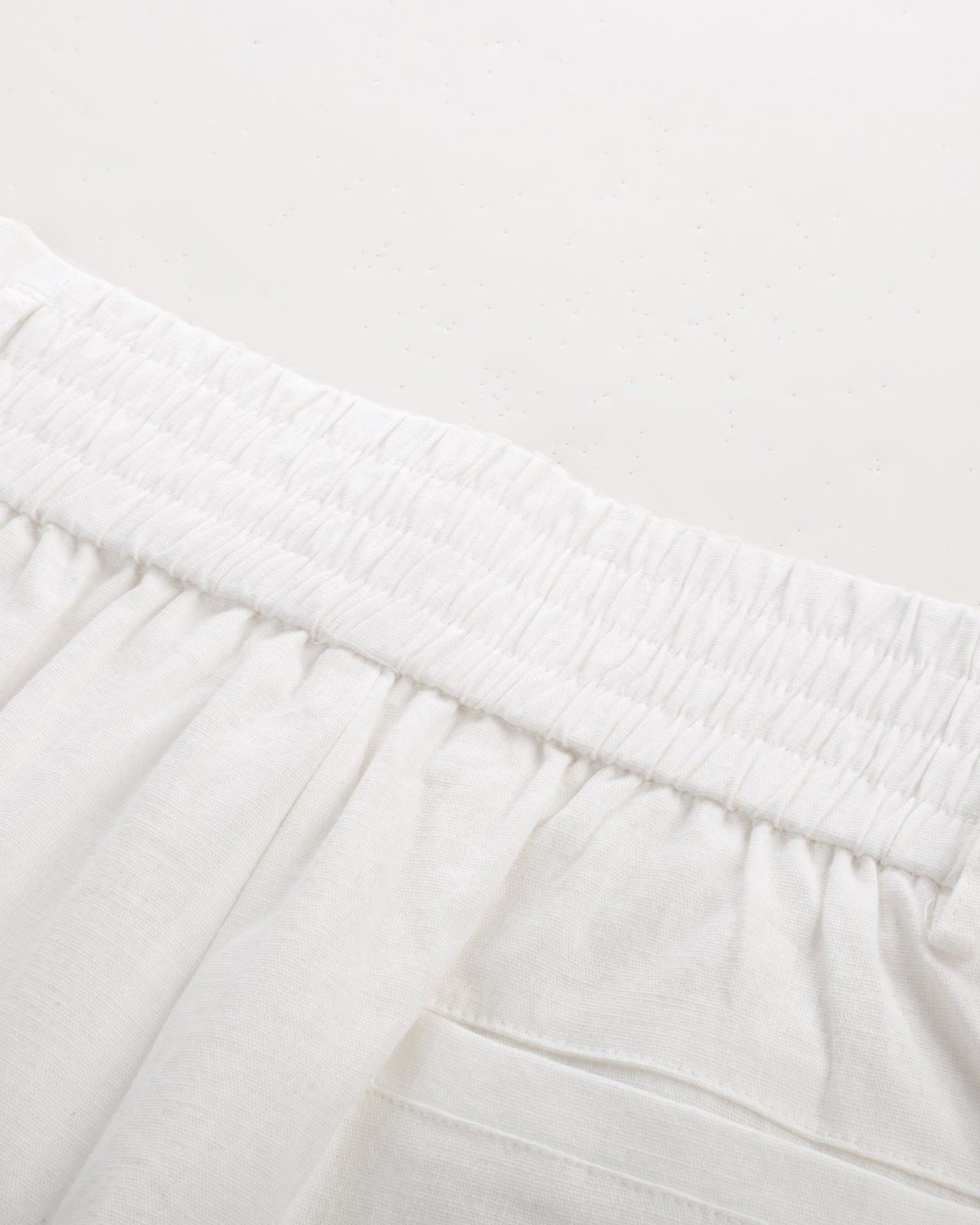 belle poque Elastic Waist Fold-up Leg Opening Cotton Shorts with Belt