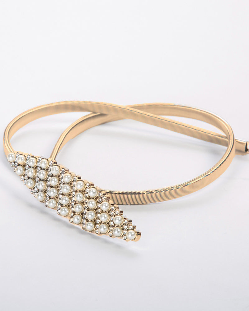 belle poque Skinny Punk Elastic Alloy Belt