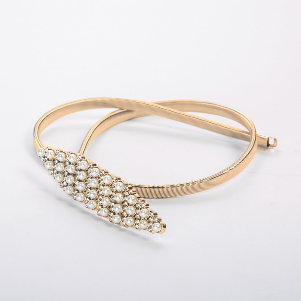 belle poque Skinny Punk Elastic Alloy Belt