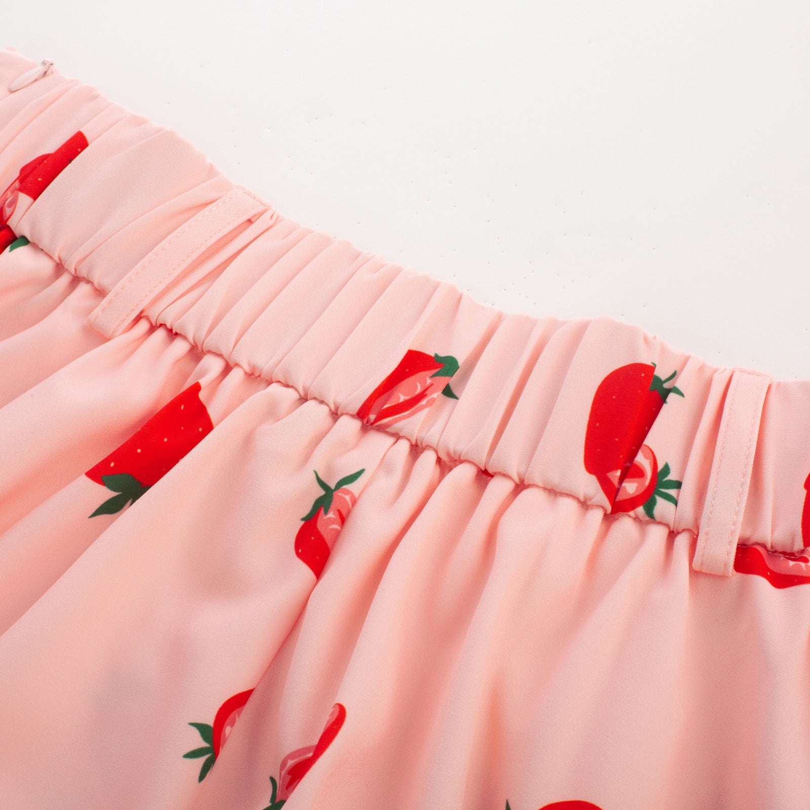 belle poque Swing Skirt with Belt Elastic High Waist Buttons Decorated Skirt