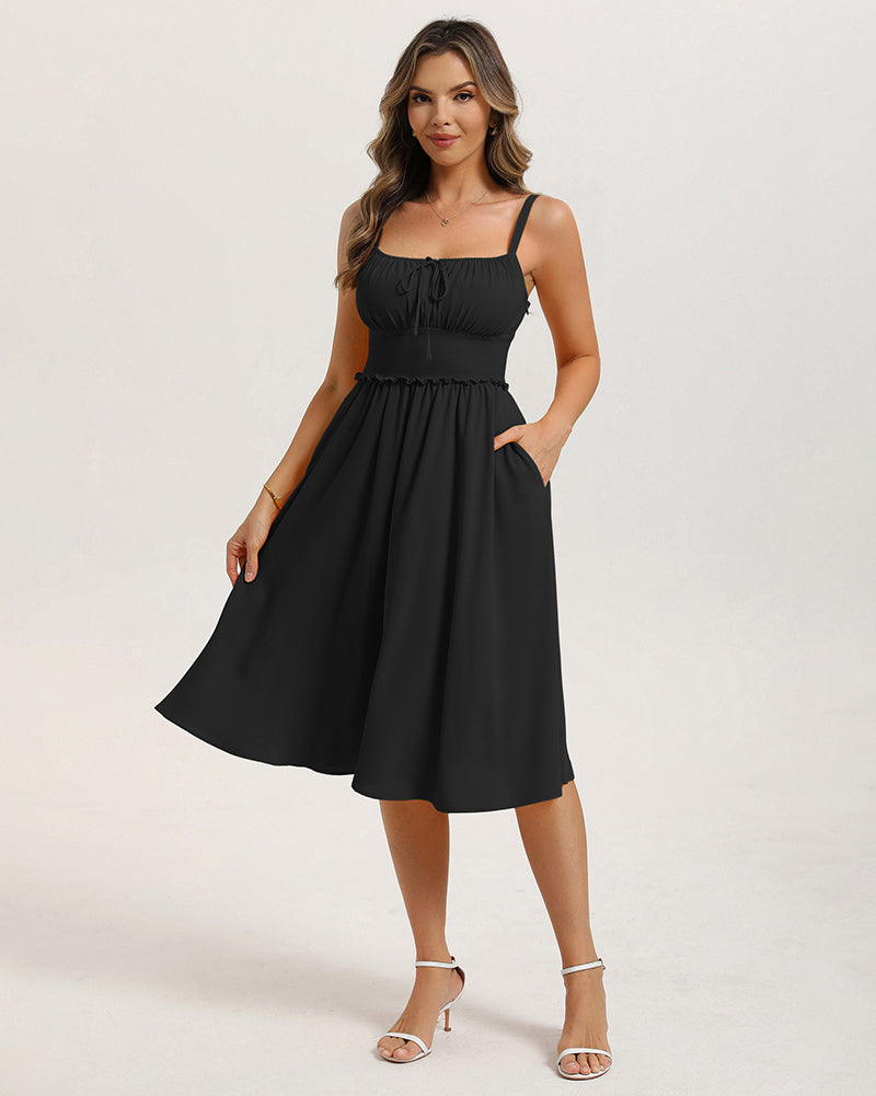 belle poque Summer Dress for Women 2026 Sleeveless Sundress Flowy Wedding Guest Dresses