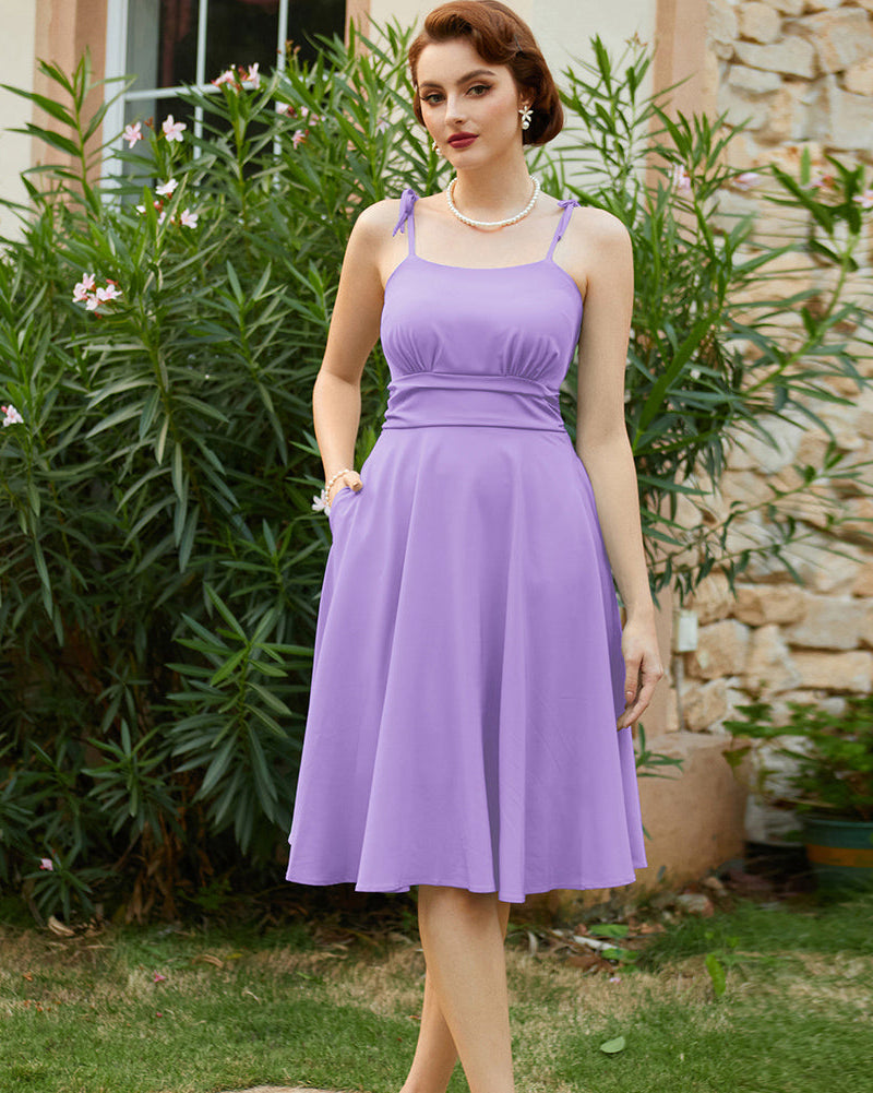 belle poque Summer Slip Dresses for Women Spaghetti Strap Midi Sun Dress Cute Casual Dress with Pockets