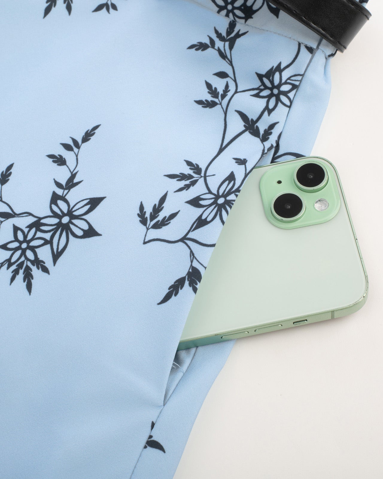 belle poque Swing Skirt with Belt Elastic High Waist Buttons Decorated Skirt