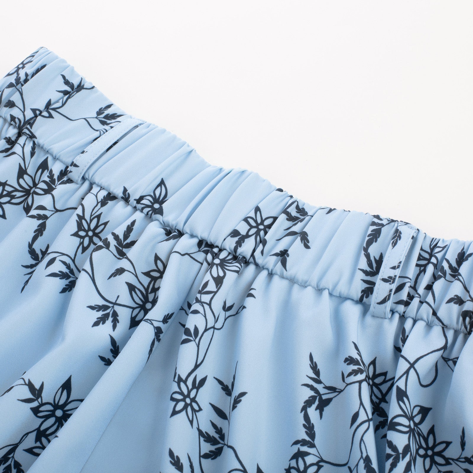 belle poque Swing Skirt with Belt Elastic High Waist Buttons Decorated Skirt