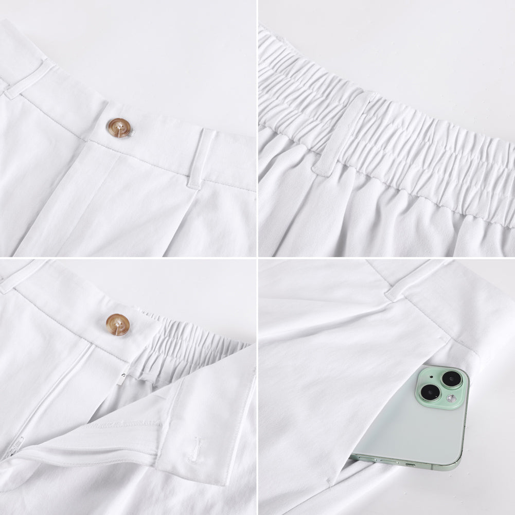 belle poque 2026 Women Vintage Cotton Shorts Wide Leg Shorts with Pockets