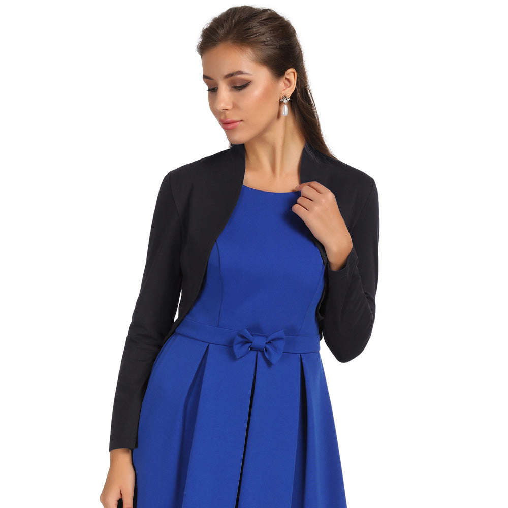 belle poque Bundle Deal Women's Vintage Long Sleeve Open Front Ruffled Hem Cotton Bolero Shrug