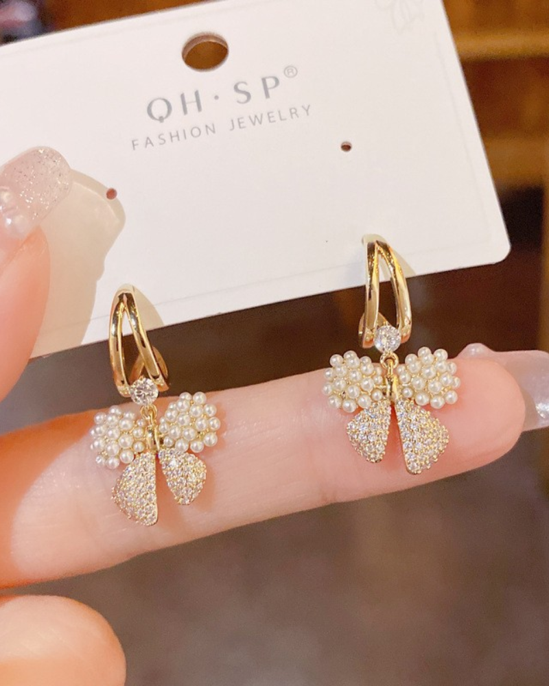 belle poque Vintage Pearl 925 Silver Needle Earrings Classic Pearl Decorative Earrings