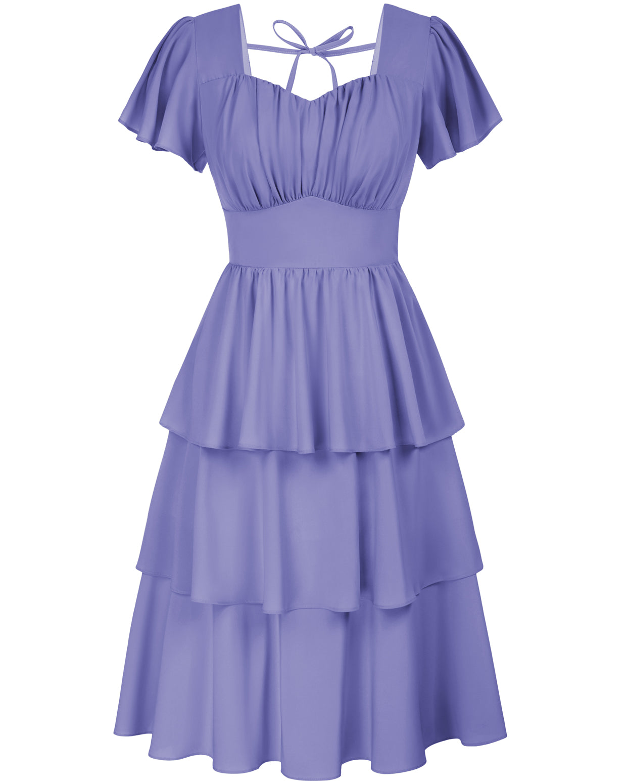 belle poque Floral Print Tiered Ruffle Dress 2026 Summer Vintage A-line Swing Midi Dress Purple2