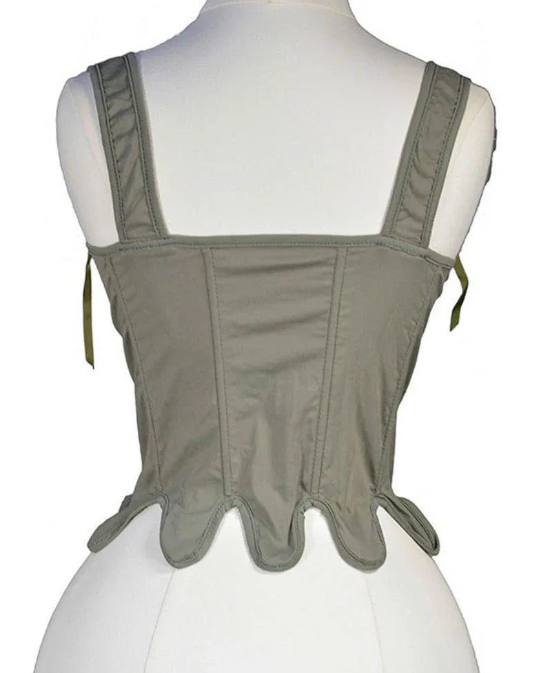 belle poque Victoria Stretch Twill Cotton Herringbone Corset Tops