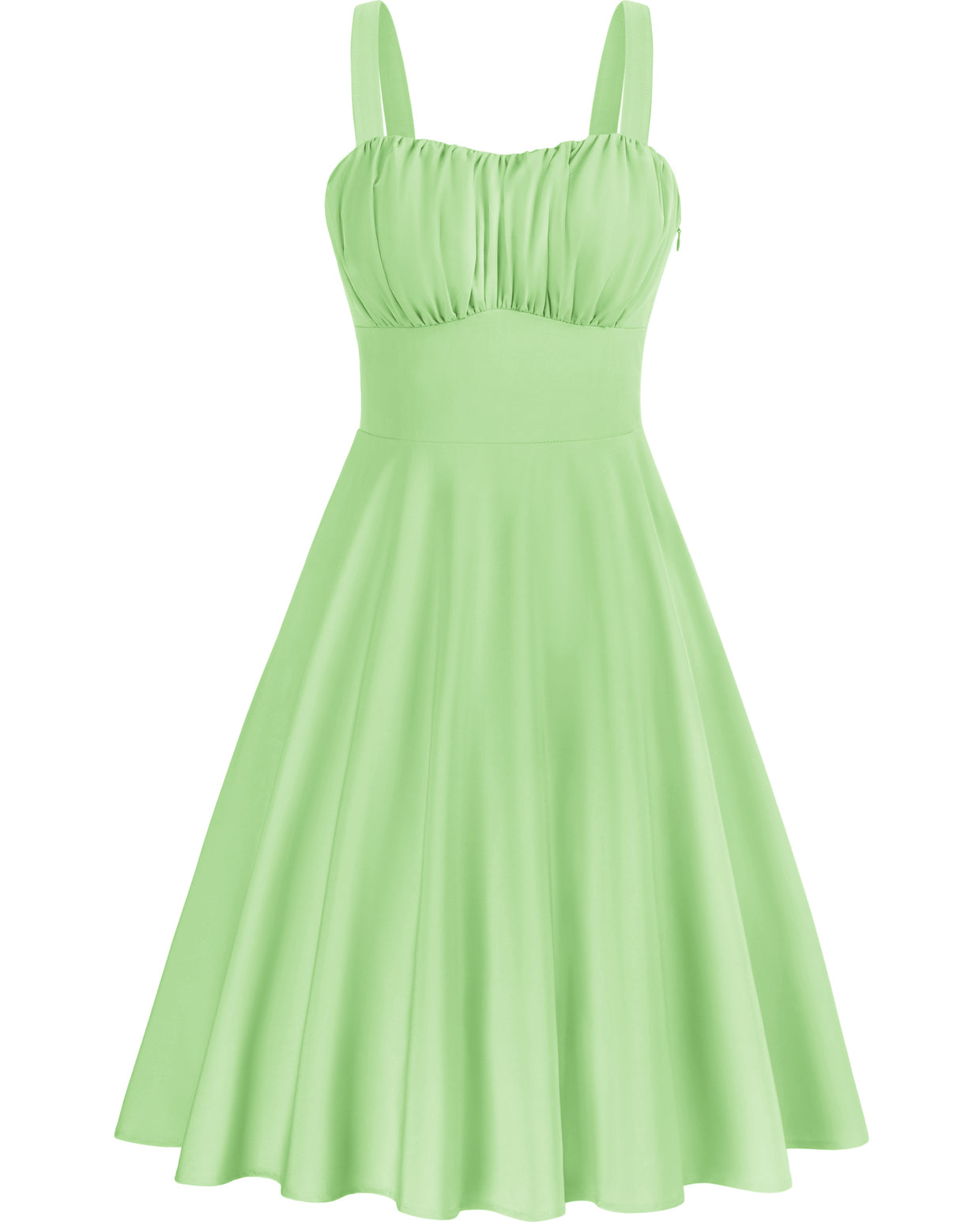 belle poque Vintage Two-Way Defined Waist Dress Ruched Bodice Flared A-Line Dress