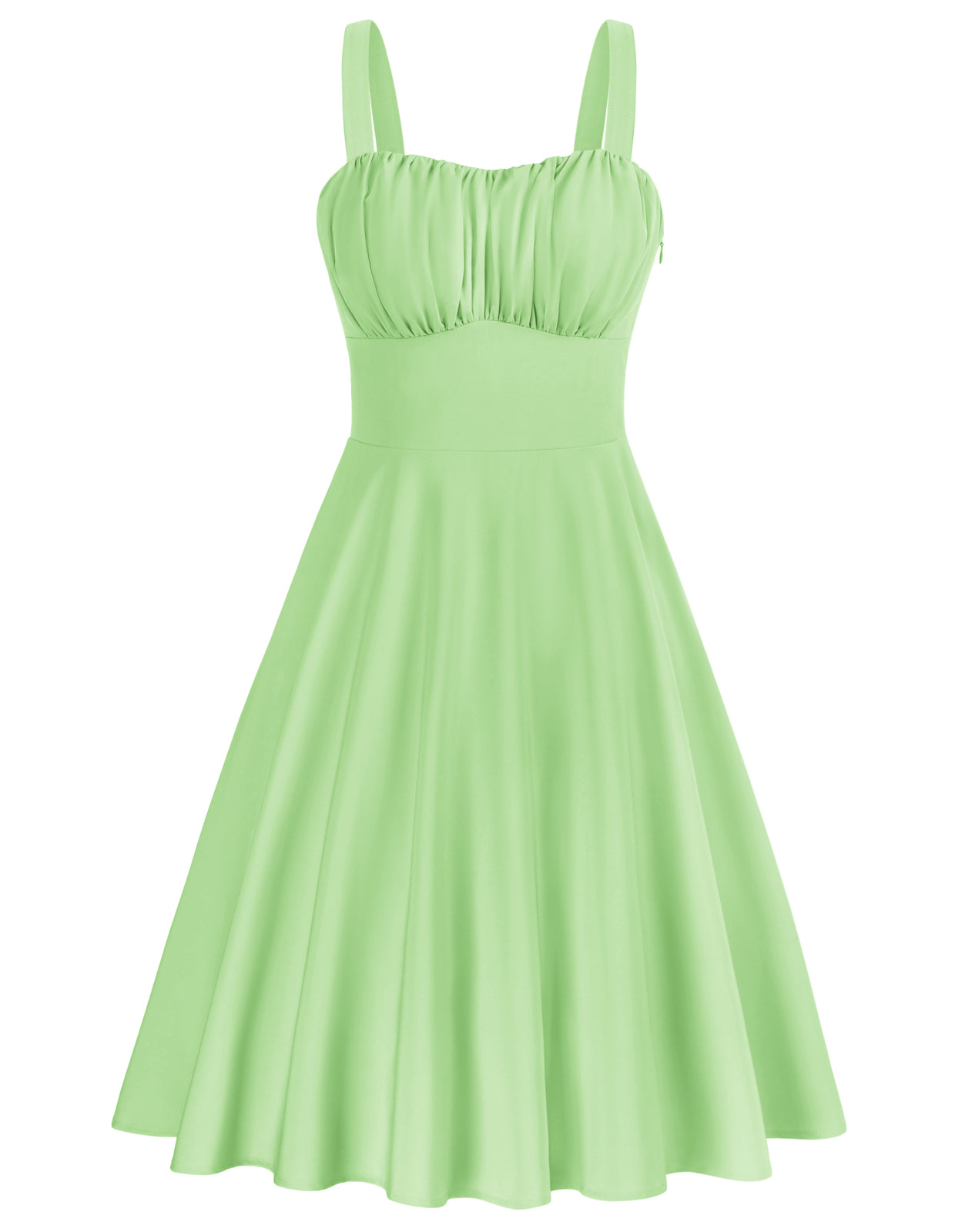 belle poque Vintage Two-Way Defined Waist Dress Ruched Bodice Flared A-Line Dress