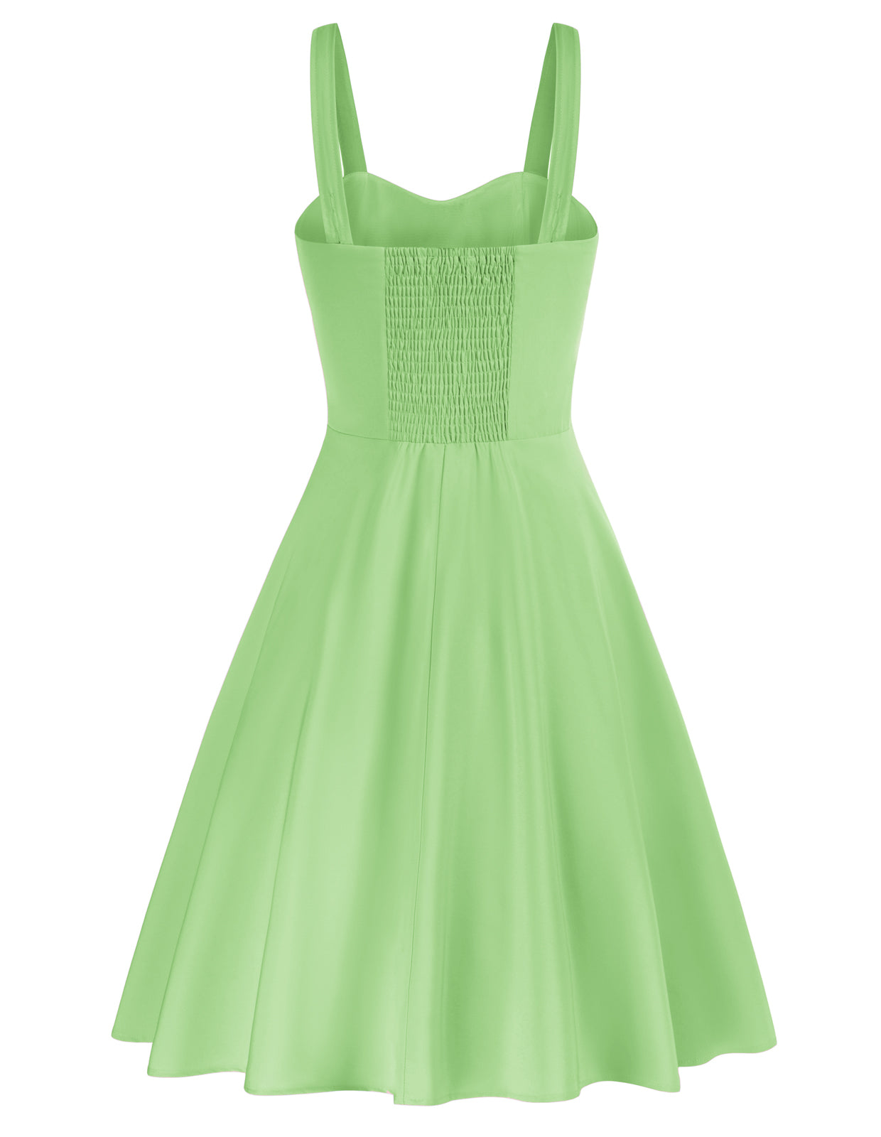 belle poque Vintage Two-Way Defined Waist Dress Ruched Bodice Flared A-Line Dress