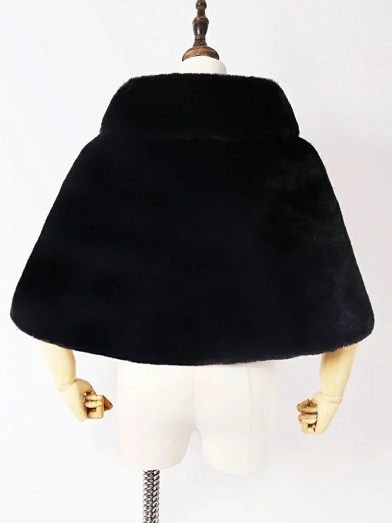 belle poque 2025 Winter Soft Faux Fur Thick Shawl/Coats