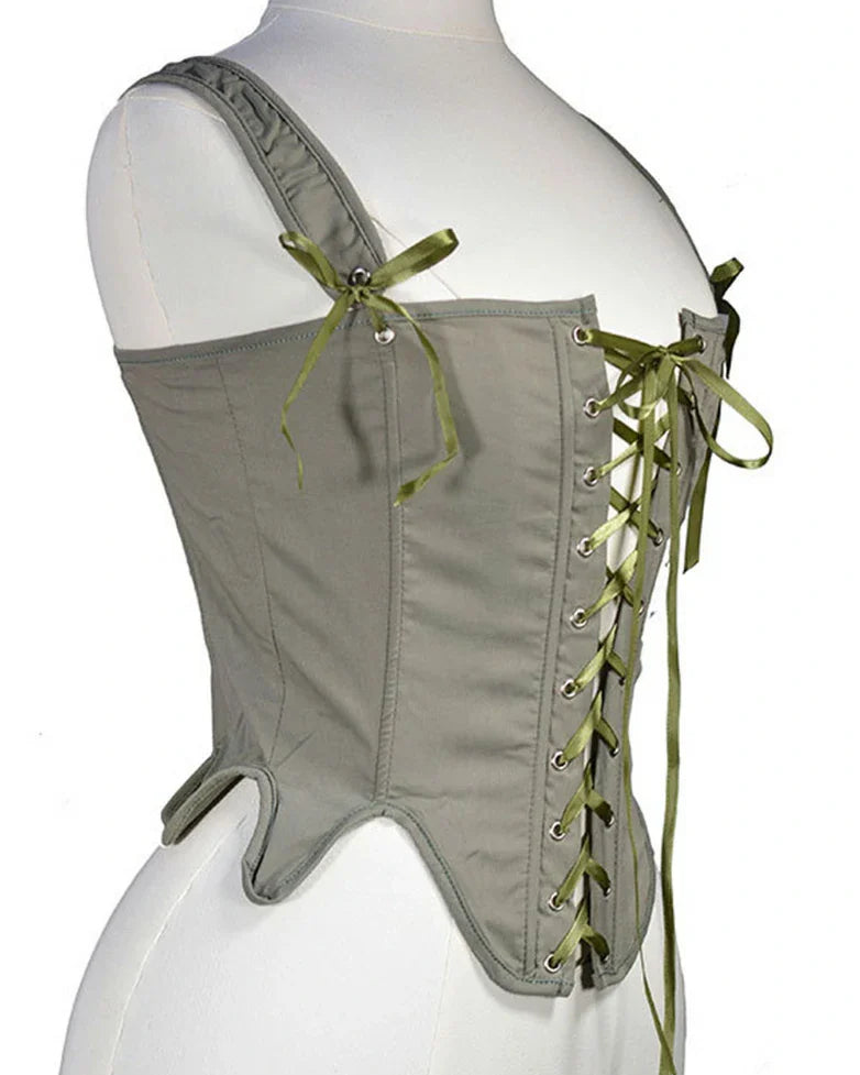 belle poque Victoria Stretch Twill Cotton Herringbone Corset Tops