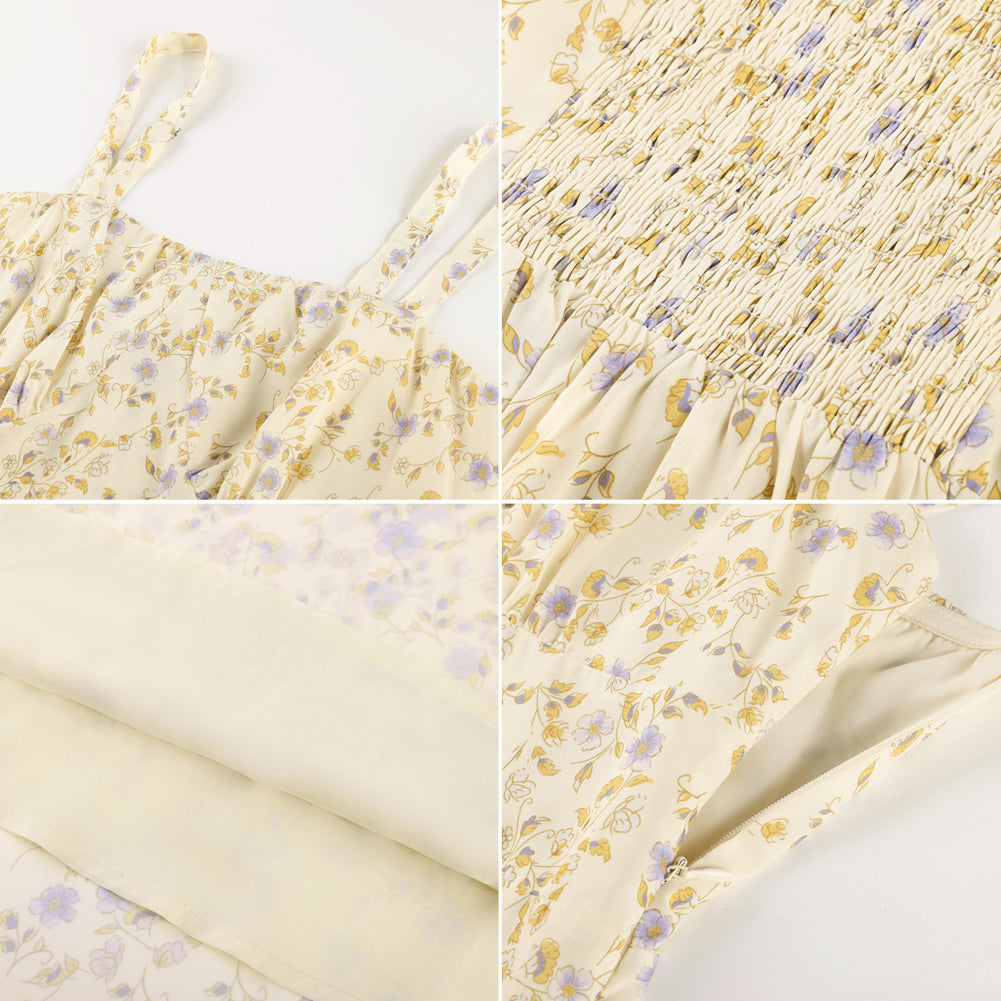 belle poque Long Fairy Dress with Ruffle Trim Empire Waist Dress for Women Summer