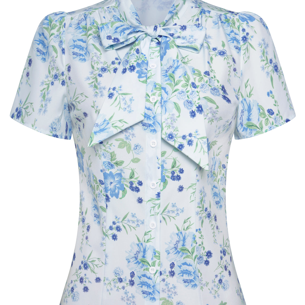 belle poque Summer Short Sleeve Office Button Down Blouse Stripe Shirt Tops with Bow Tie