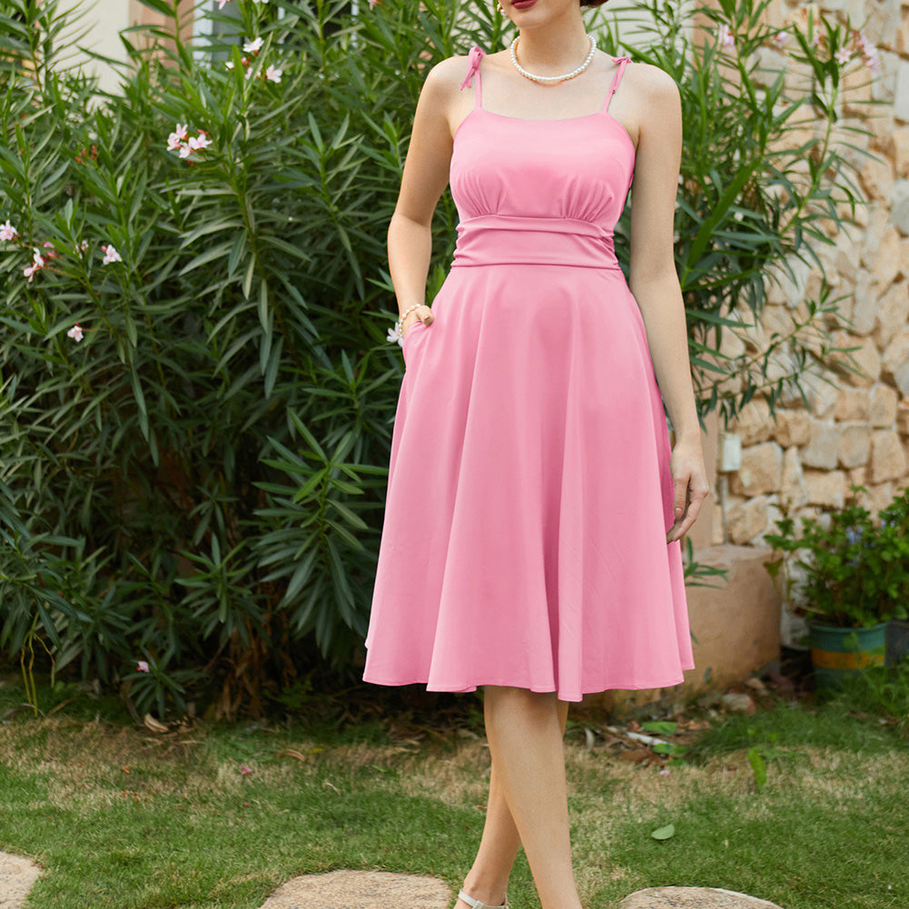 belle poque 2026 Summer Dresses for Women Midi Sun Dress Cute Date Casual Dress with Pockets