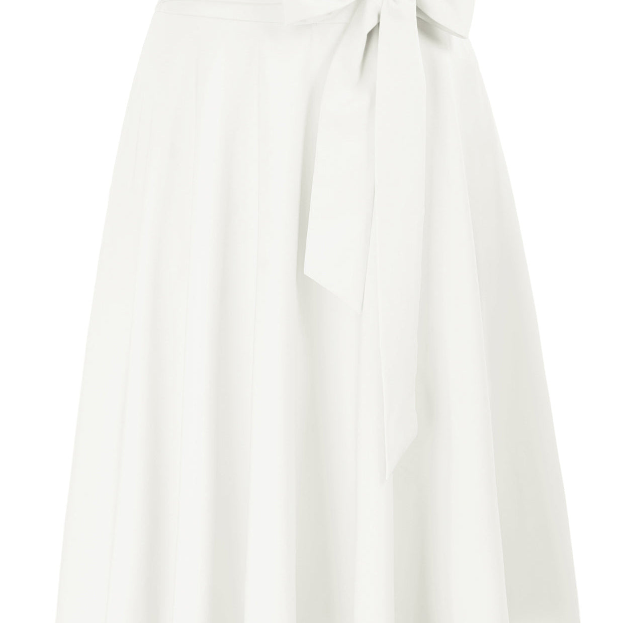 belle poque Women's High Waist A-Line Pockets Skirt Skater Flared Midi Skirt White