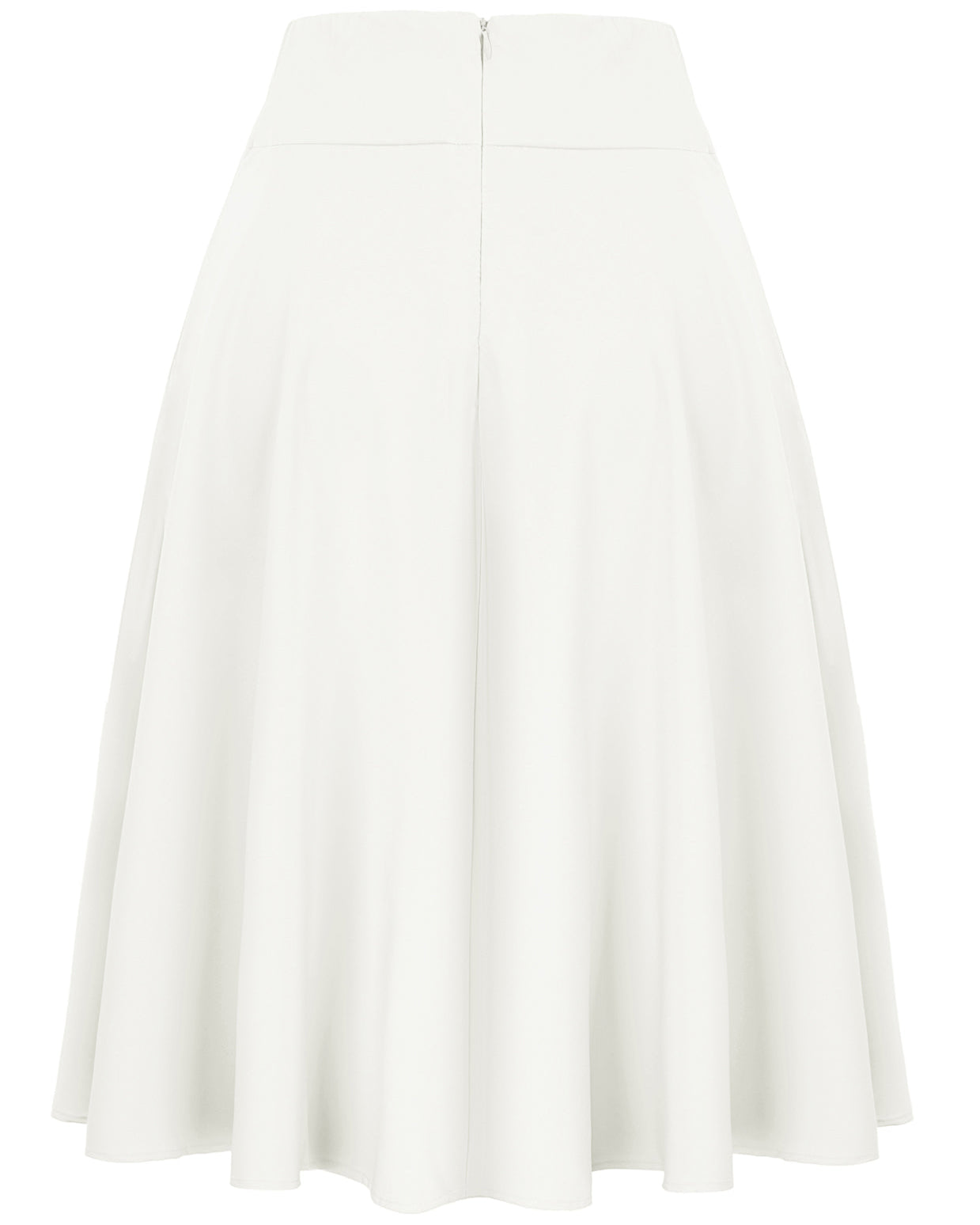 belle poque Women's High Waist A-Line Pockets Skirt Skater Flared Midi Skirt