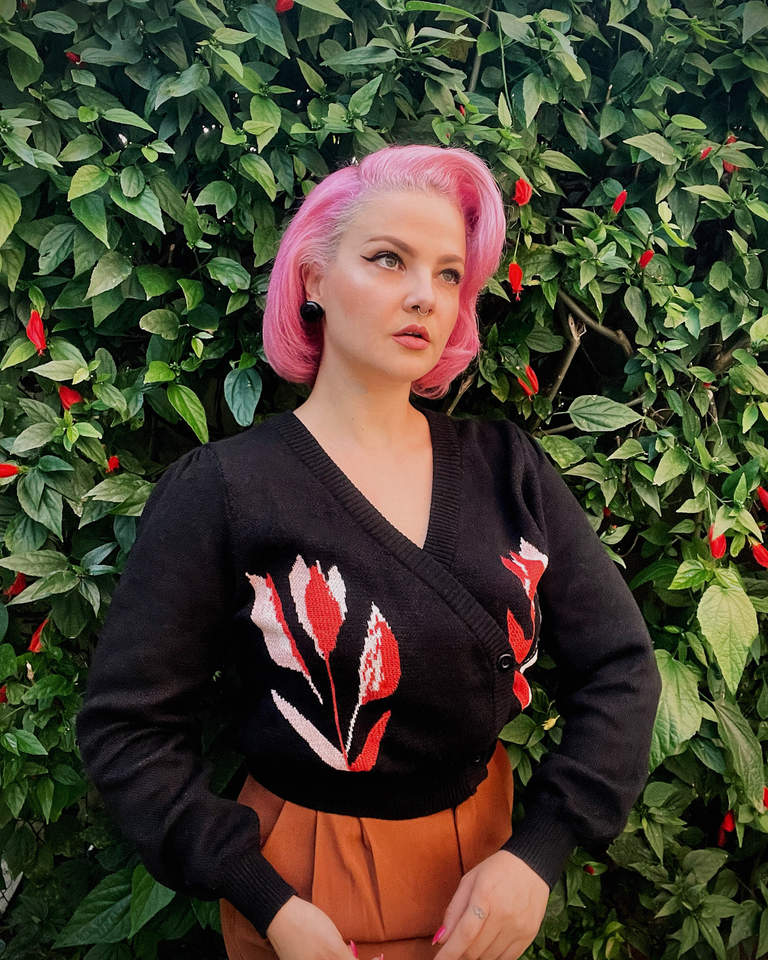 belle poque Seckill Offer⌛Wrap V Neck Long Sleeve Tulip Cropped Knit Cardigan Sweater