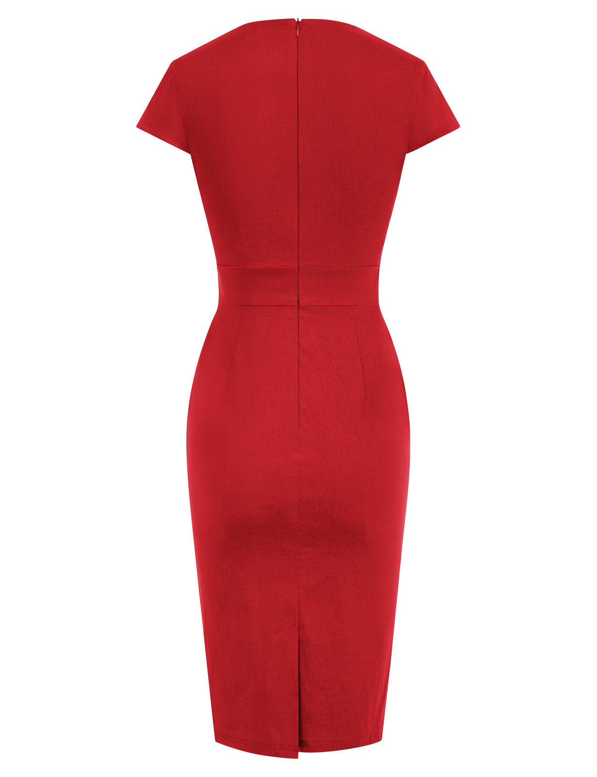 belle poque Vintage Cap Sleeve High Stretchy Hips-Wrapped Bodycon Pencil Dress